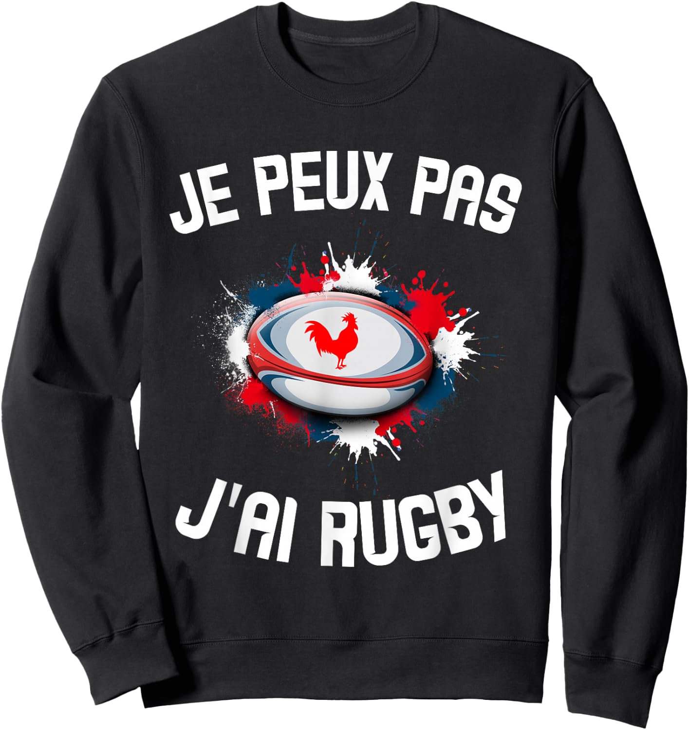 Children's Rugby Jersey "Je Peux Pas J'Ai Rugby" Men's Women's Sweatshirt - Sweatshirt | Black