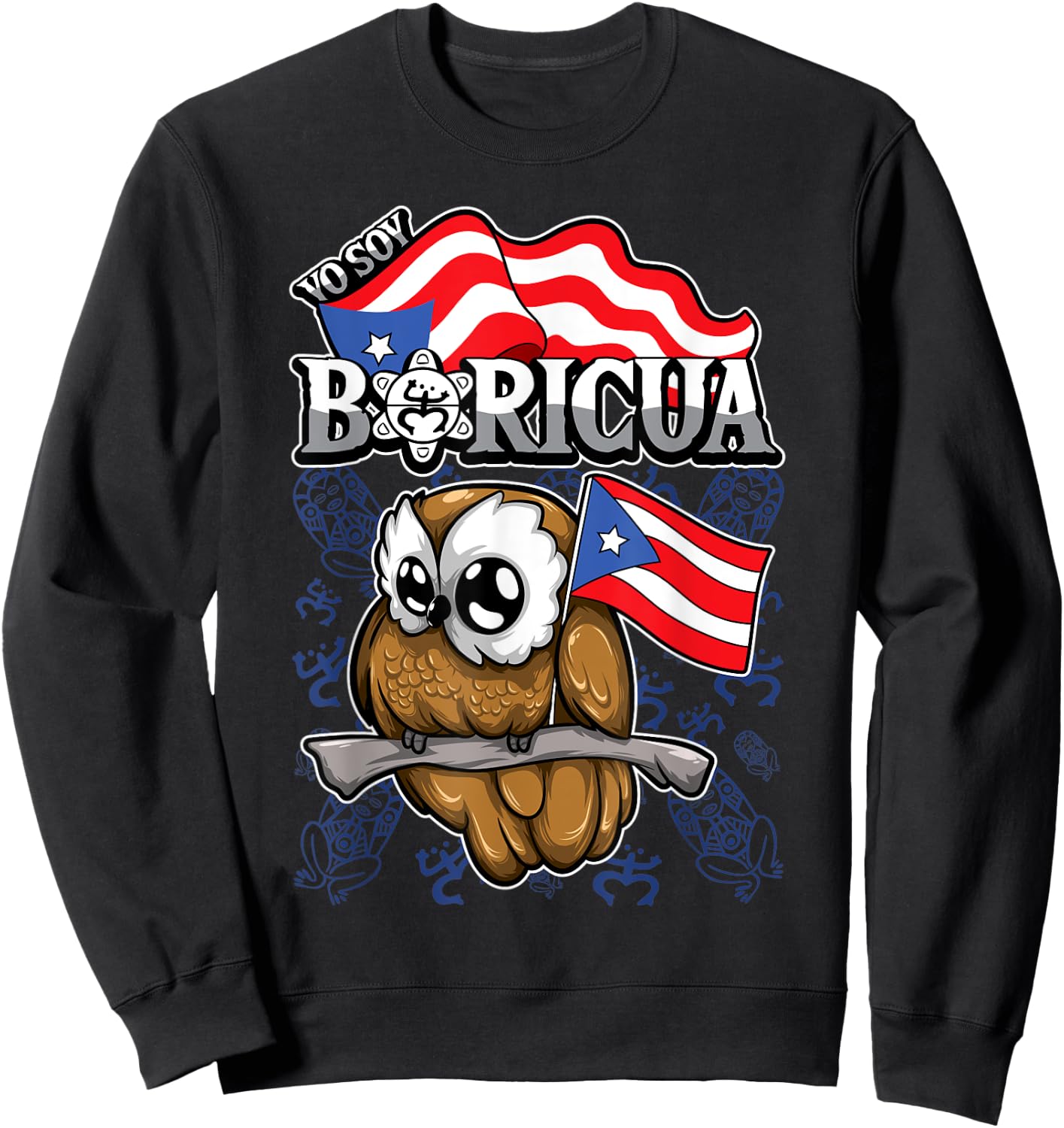 Yo Soy Boricua - Puerto Rico Animals - Owl Sweatshirt - Sweatshirt | Black