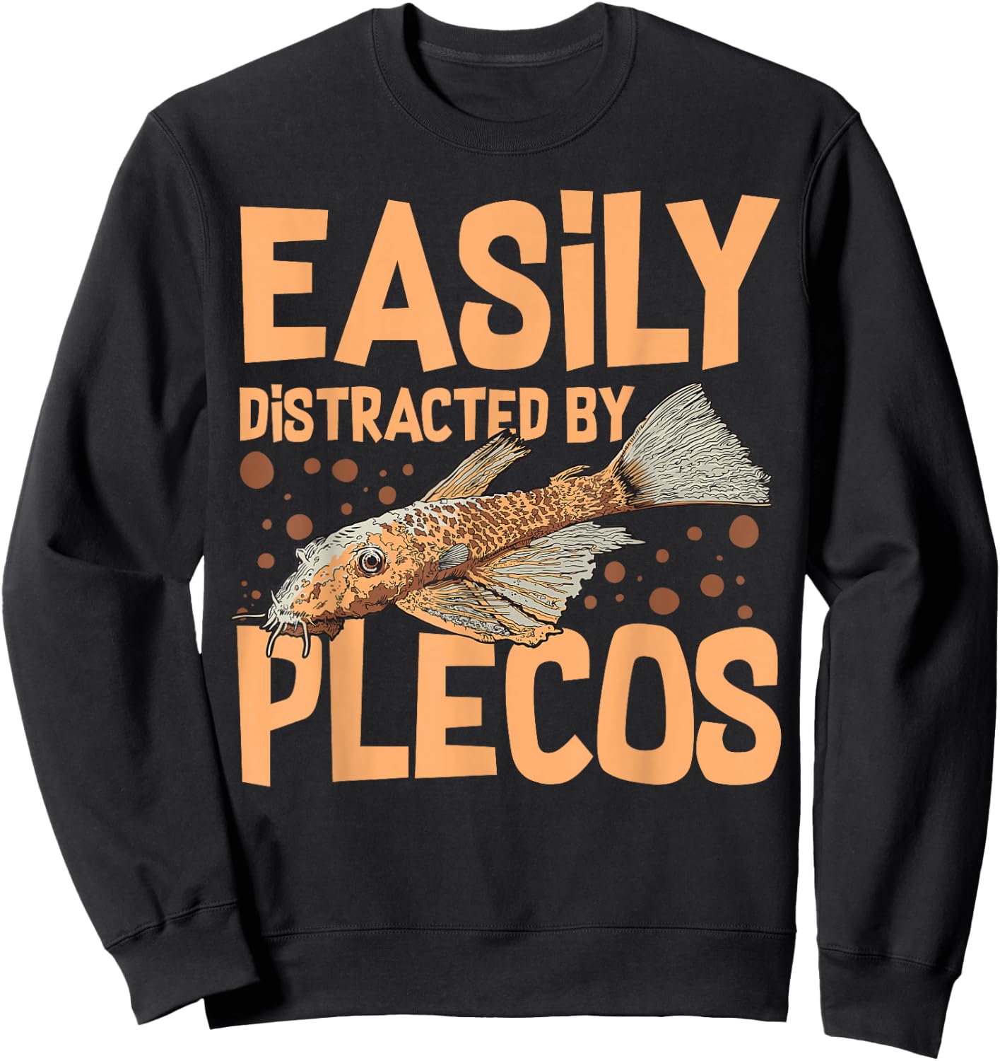 Plecostomus Pleco Fish Aquarium Food Tank Zebra Cave Sweatshirt - Sweatshirt | Black