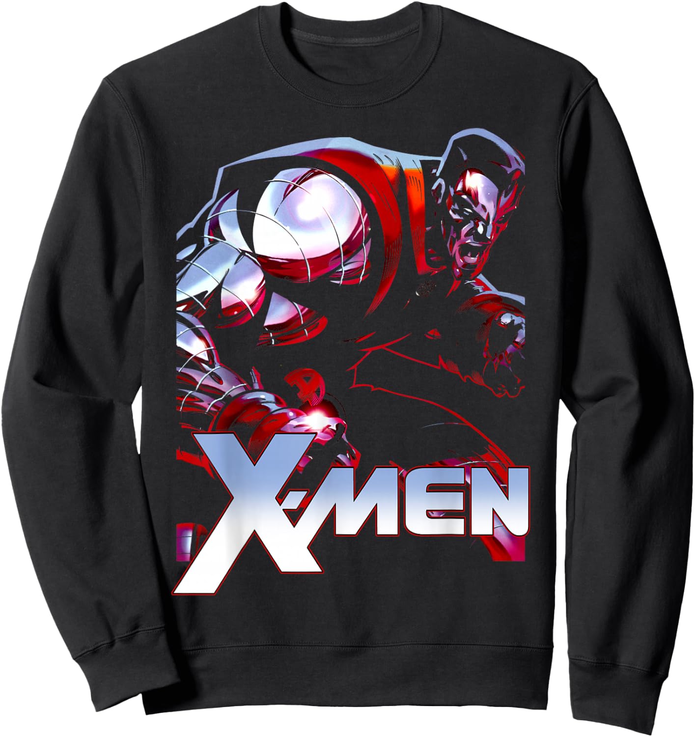 Marvel X-Men Classic Colossus Metallic Superhero Portrait Sweatshirt - Sweatshirt | Black