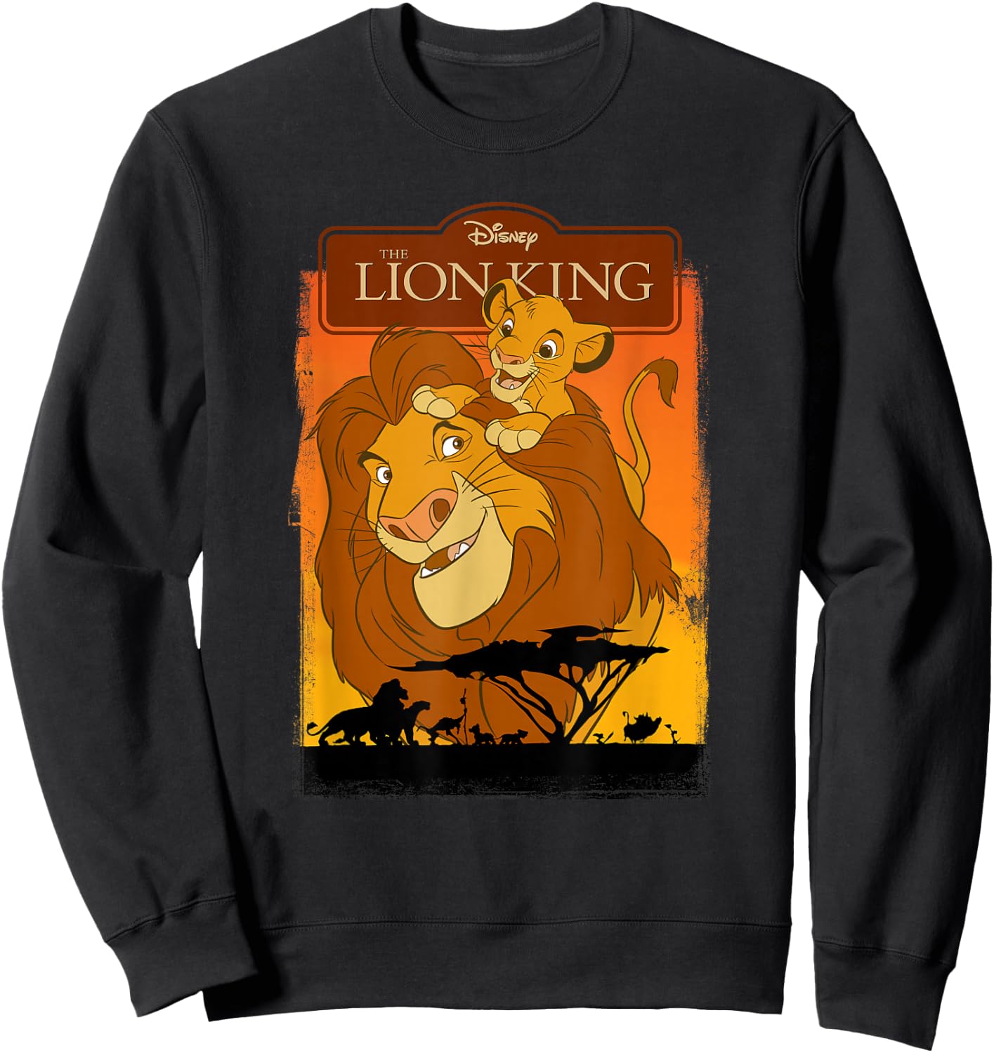 The Lion King Simba and Mufasa , black Sweatshirt - Sweatshirt | Black