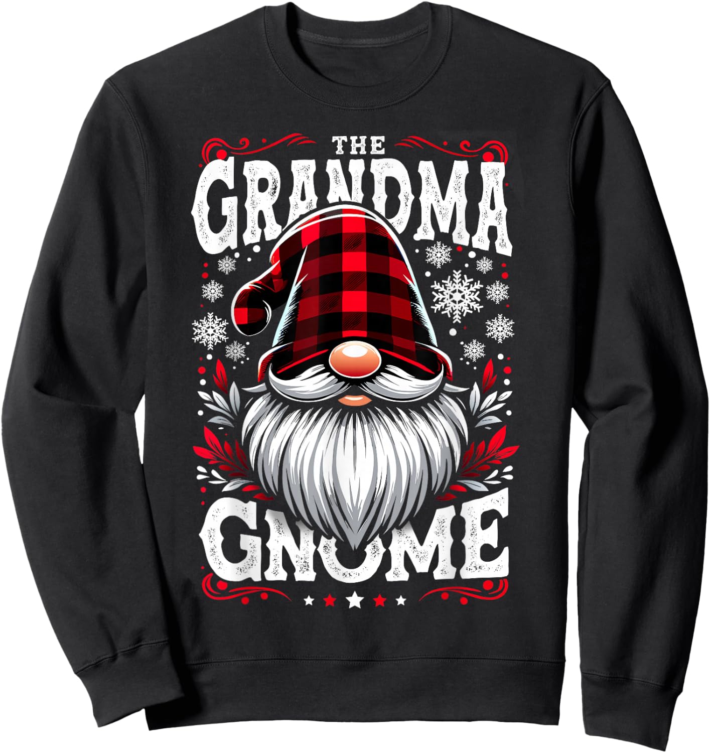 The Grandma Gnome Matching Family Christmas Pajama Sweatshirt - Sweatshirt | Black