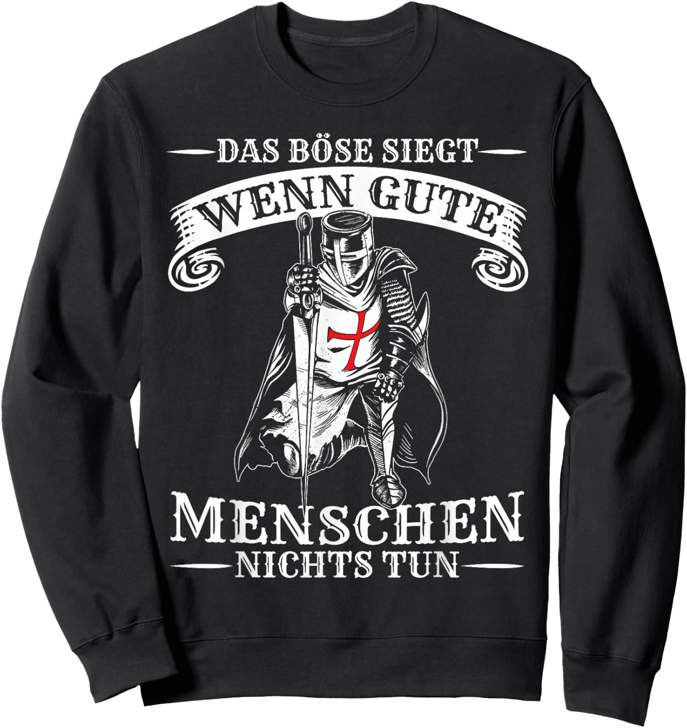 Men's Templar Knight Lover Hobby Medieval Knight , black Sweatshirt - Sweatshirt | Black