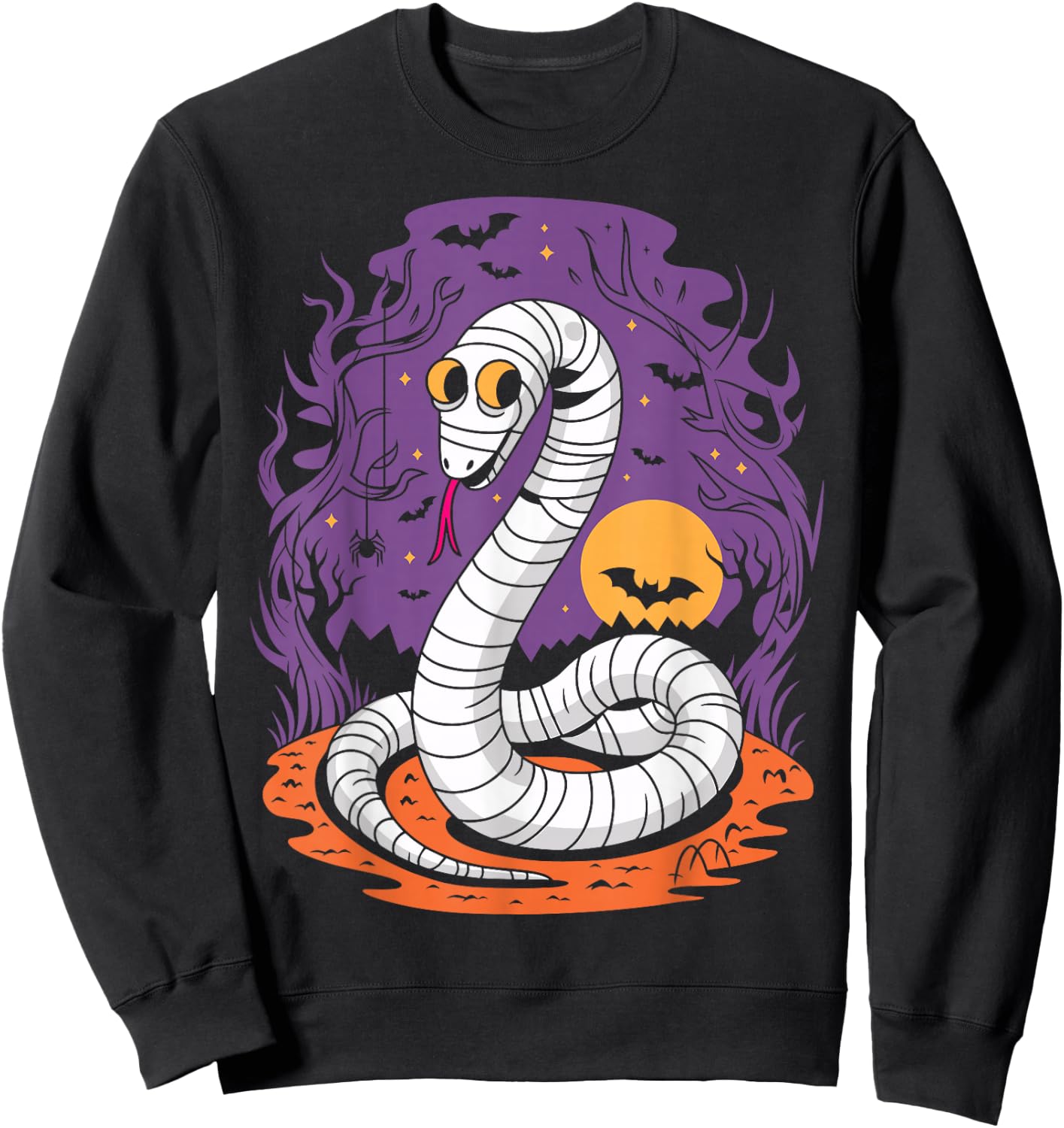 Funny Mummy Snake Lovers Spooky Halloween Costume Sweatshirt - Sweatshirt | Black