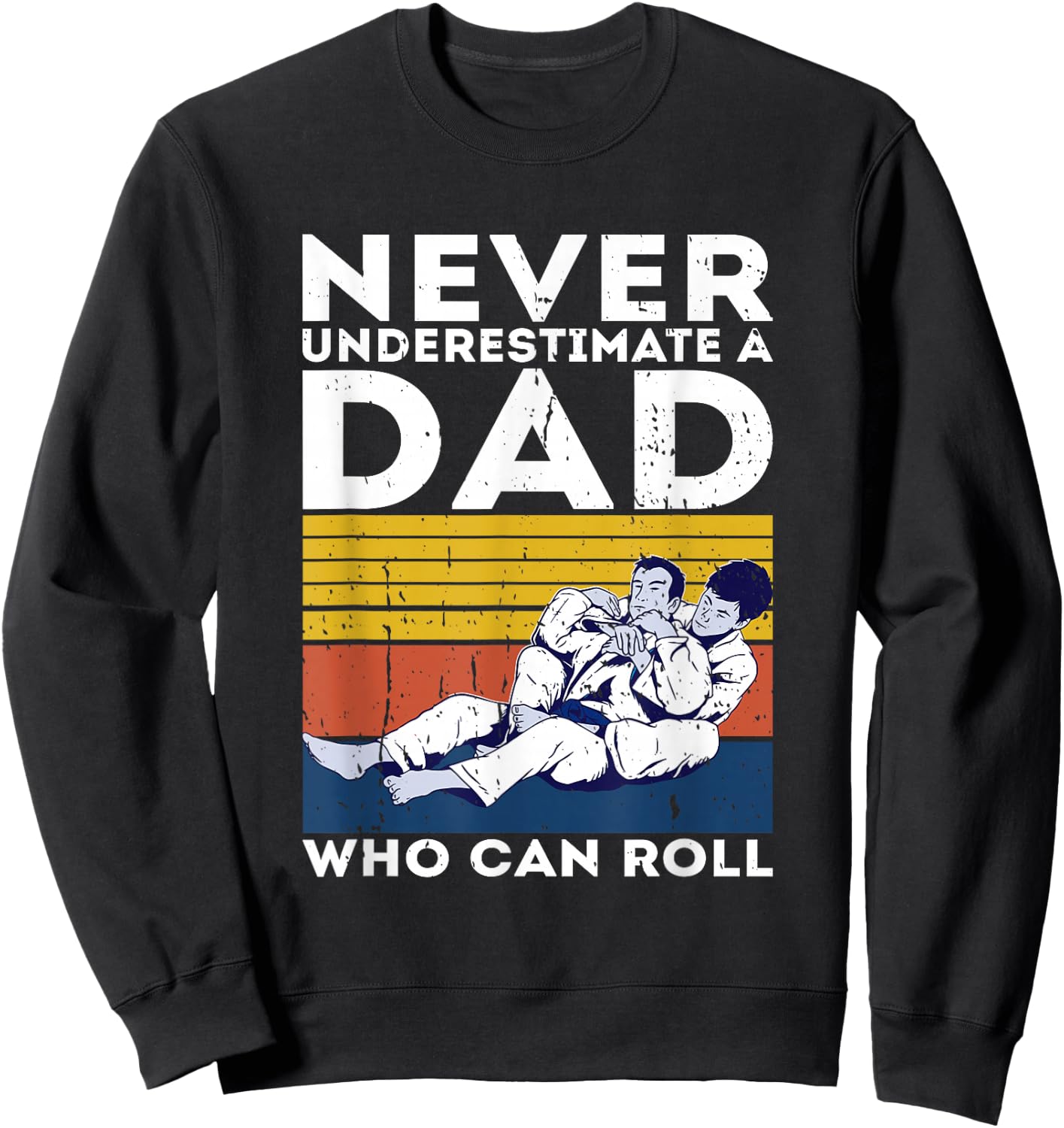 Retro Jiu-Jitsu Dad BJJ Men Father Vintage Sweatshirt - Sweatshirt | Black