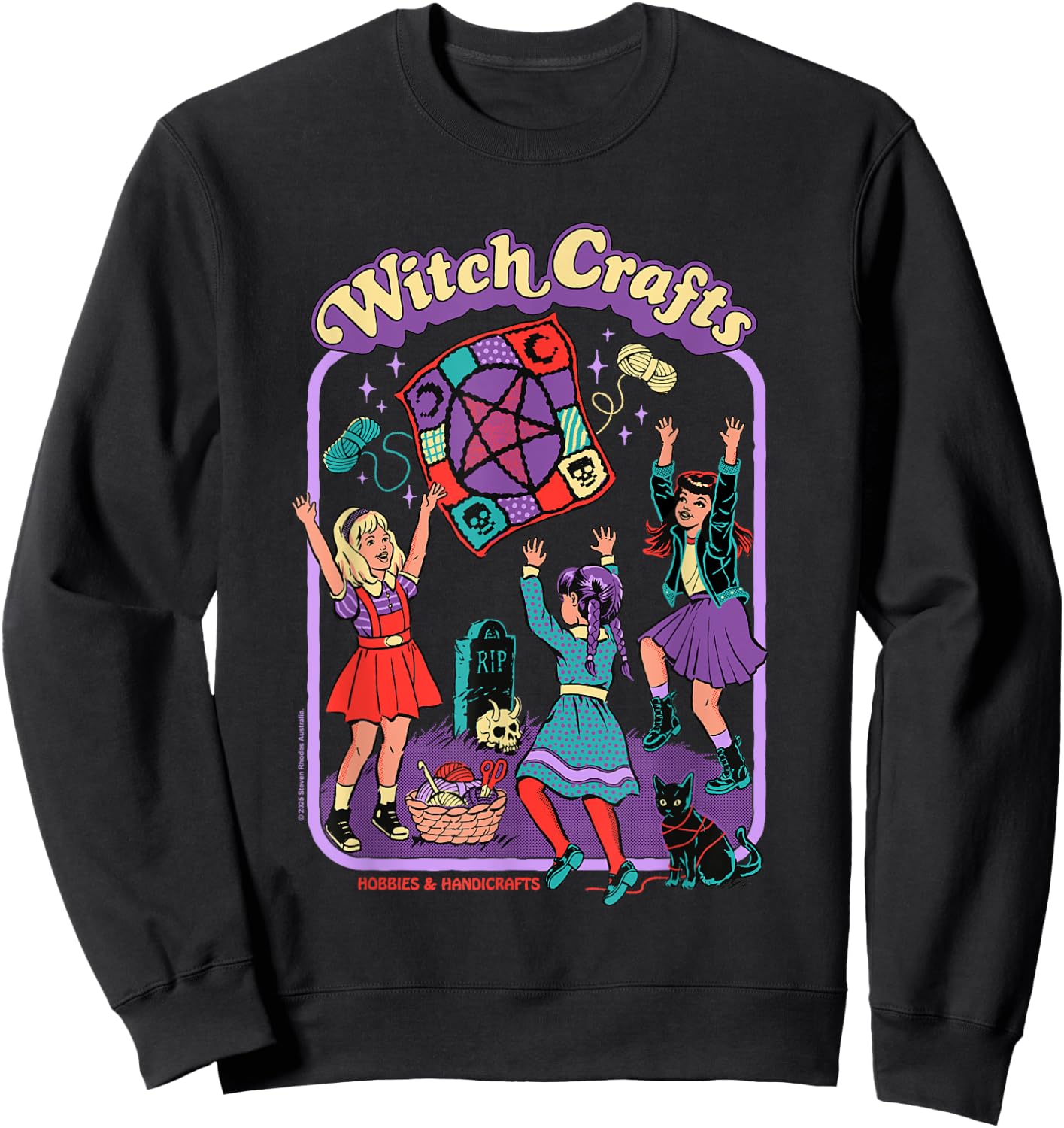Witch Crafts Sarcastic Retro Vintage Funny Adult Humor Sweatshirt - Sweatshirt | Black