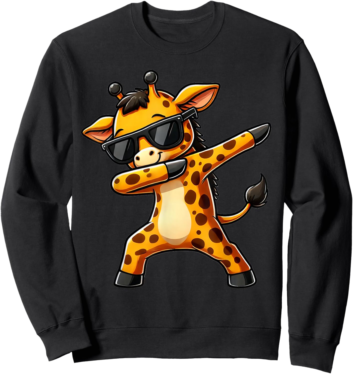 Dabbing Yellow Giraffe Funny Dabben Motif with Giraffe , black Sweatshirt - Sweatshirt | Black