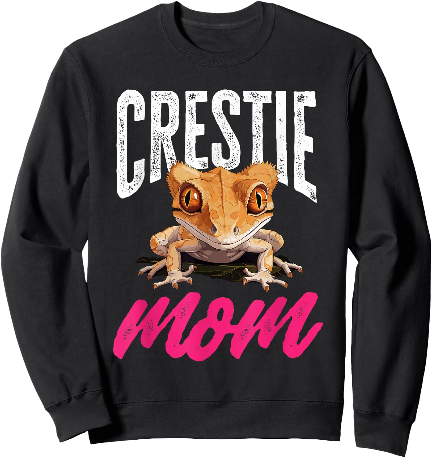 Crested Gecko Reptile - Crestie Mom Sweatshirt - Sweatshirt | Black