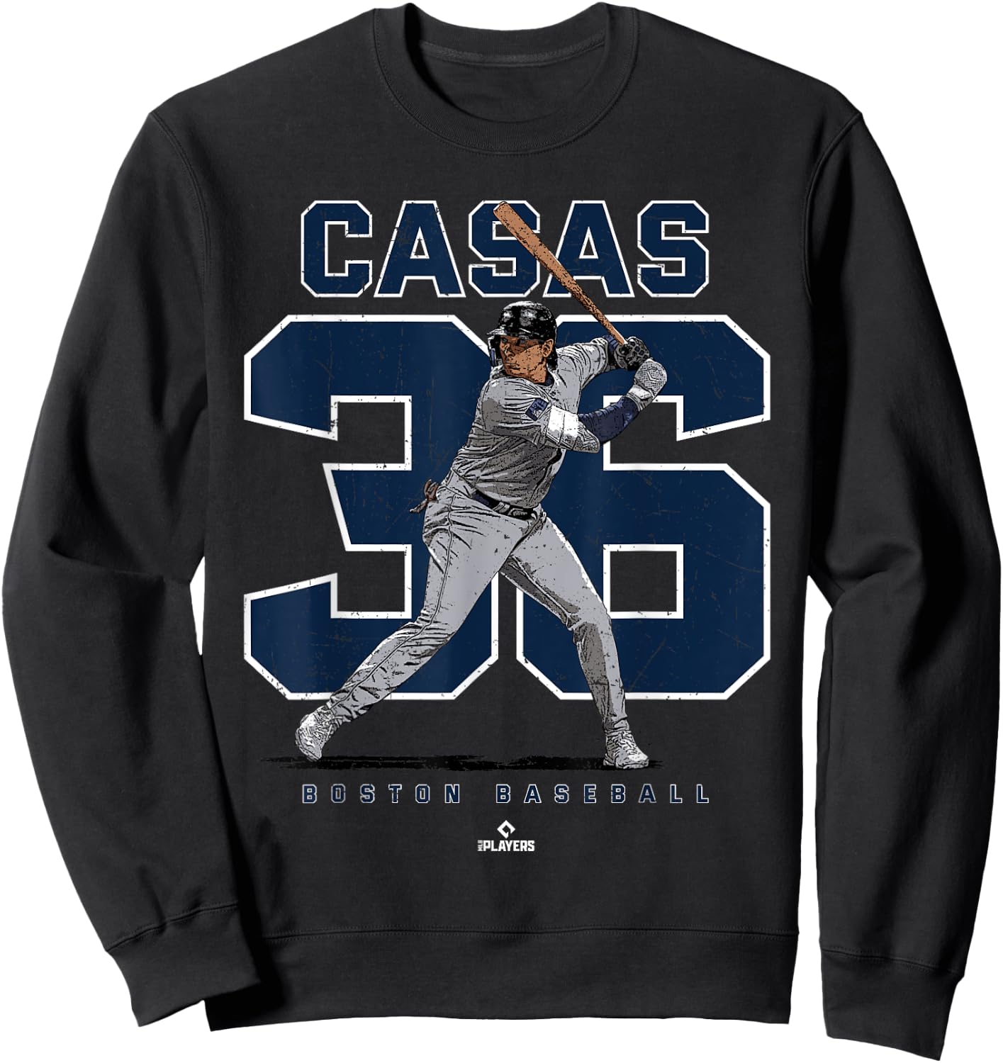 Number and Portrait Triston Casas Boston MLBPA Sweatshirt - Sweatshirt | Black