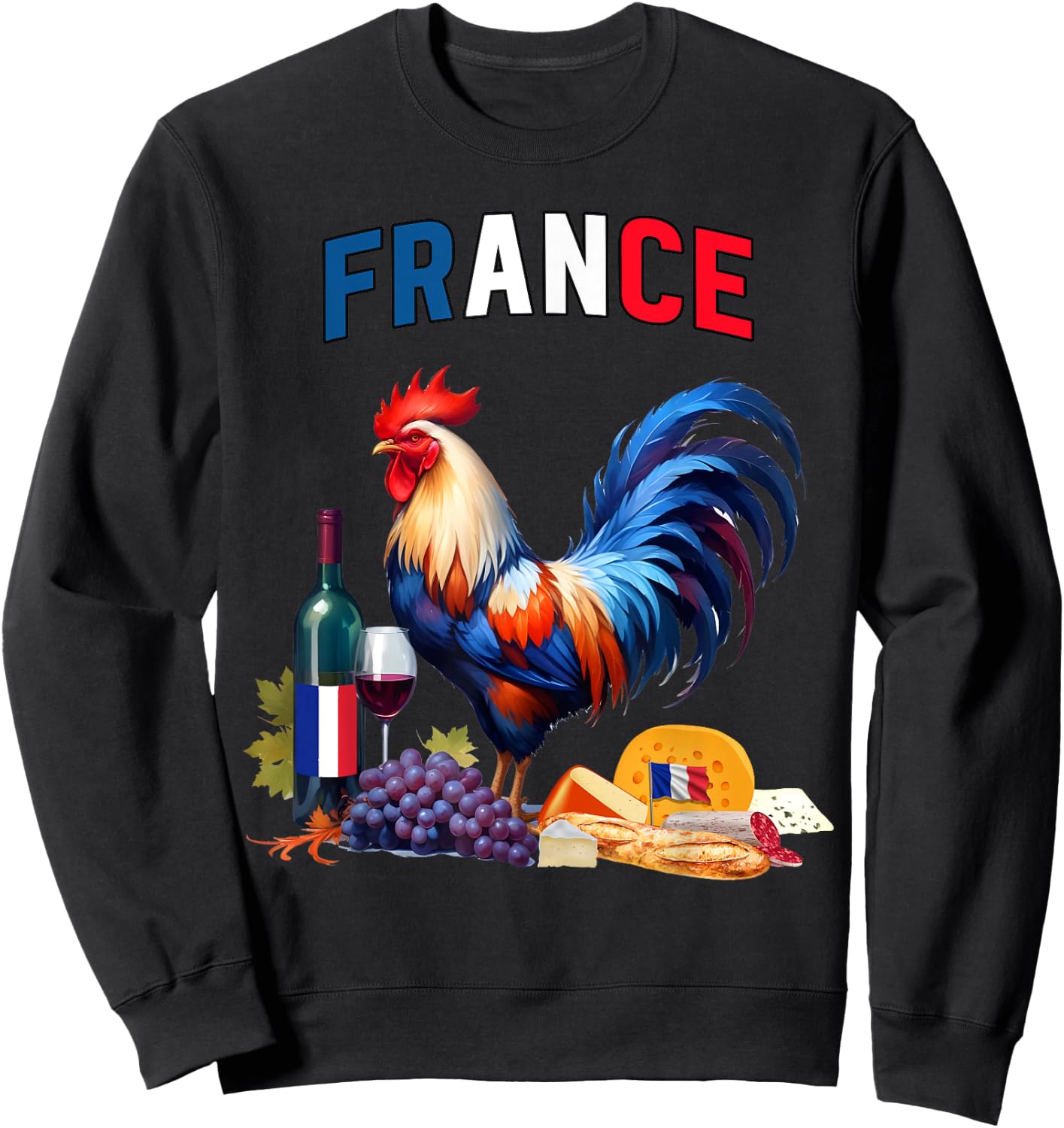 Flag France Tricolour Tradition Terroir Honor Respect , Blue, S Sweatshirt - Sweatshirt | Black