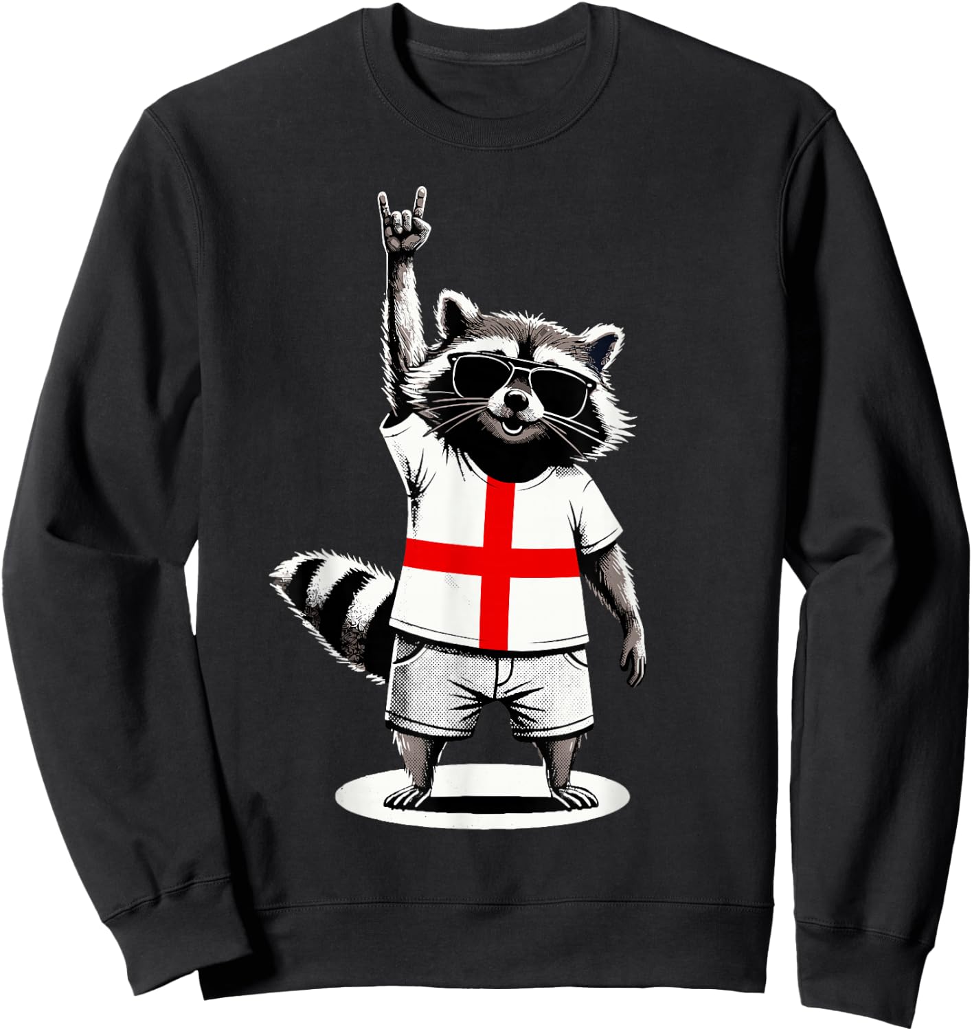 Englische Flagge Waschbär Lustig England Sweatshirt - Sweatshirt | Black