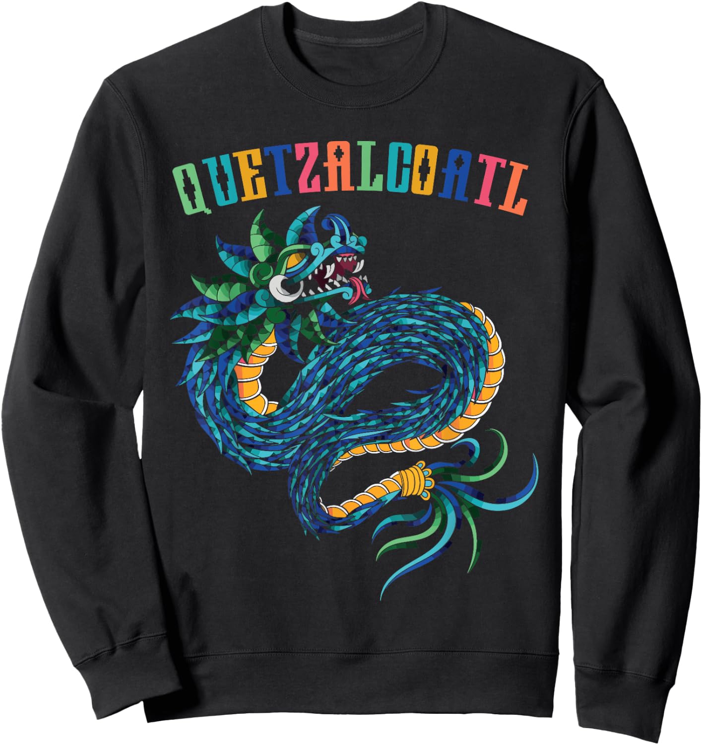 Aztec God Quetzalcoatl Cool Snake Dragon Inca Maya Gifts Sweatshirt - Sweatshirt | Black