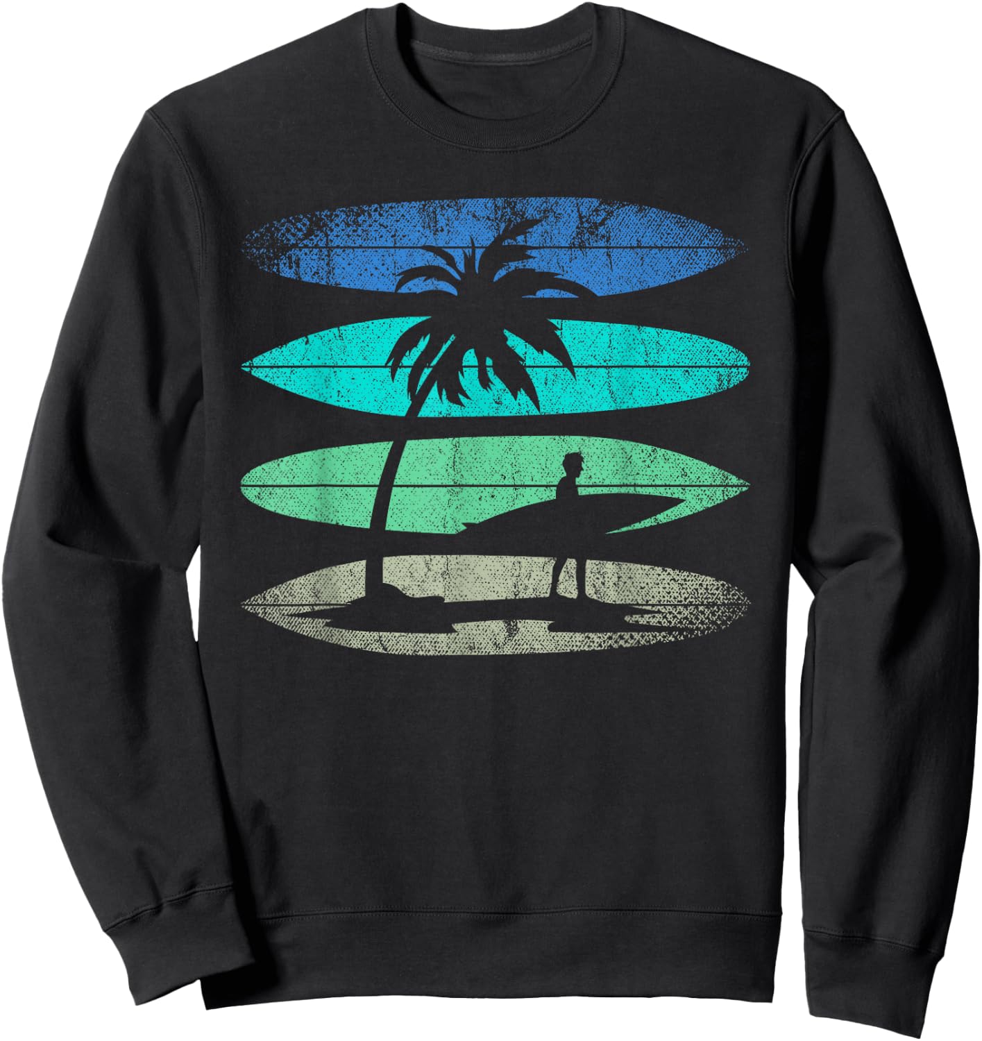 Retro Surfing Surfing Athlete Water Sports Surfer , Black Sweatshirt - Sweatshirt | Black