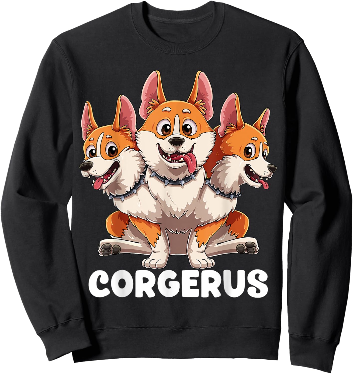 Corgerus Three Headed Corgi Dog Funny Greek Mythology Women Kids Sweatshirt - Sweatshirt | Black