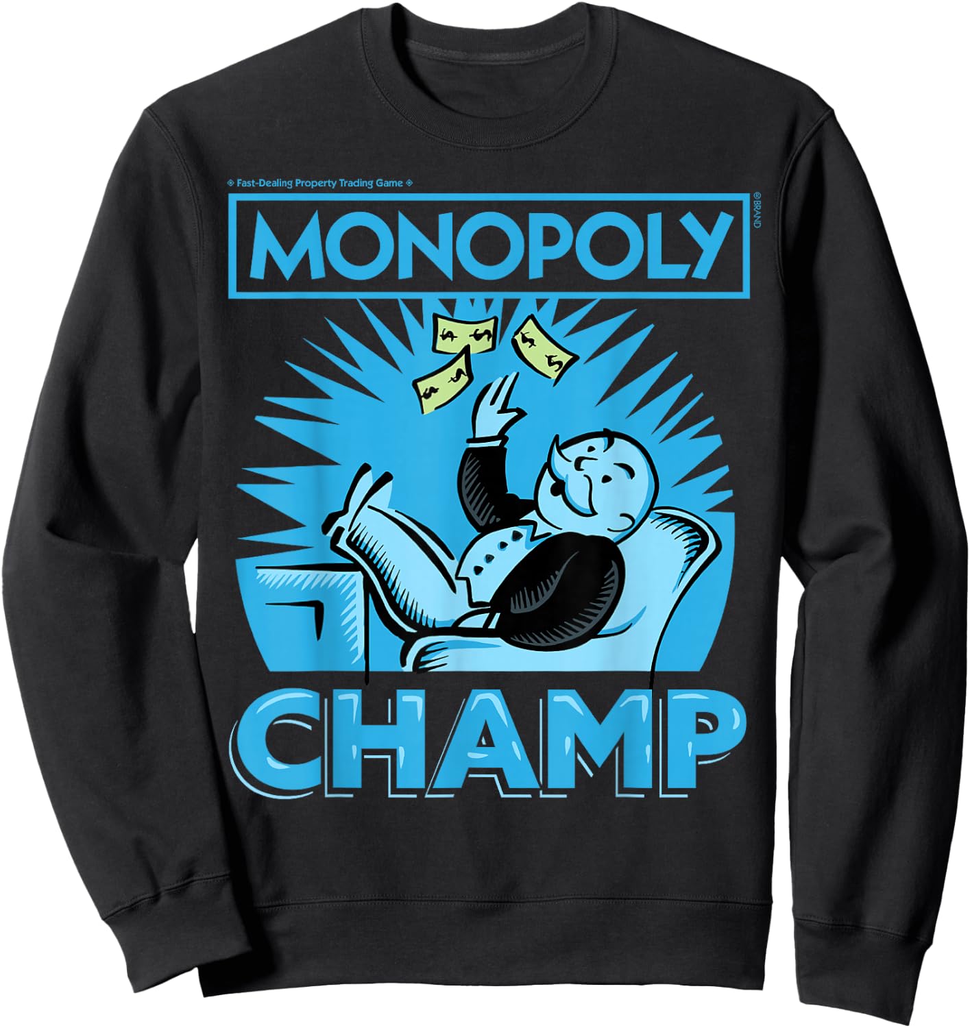 Monopoly Man Champ Money Toss Vintage Logo Sweatshirt - Sweatshirt | Black