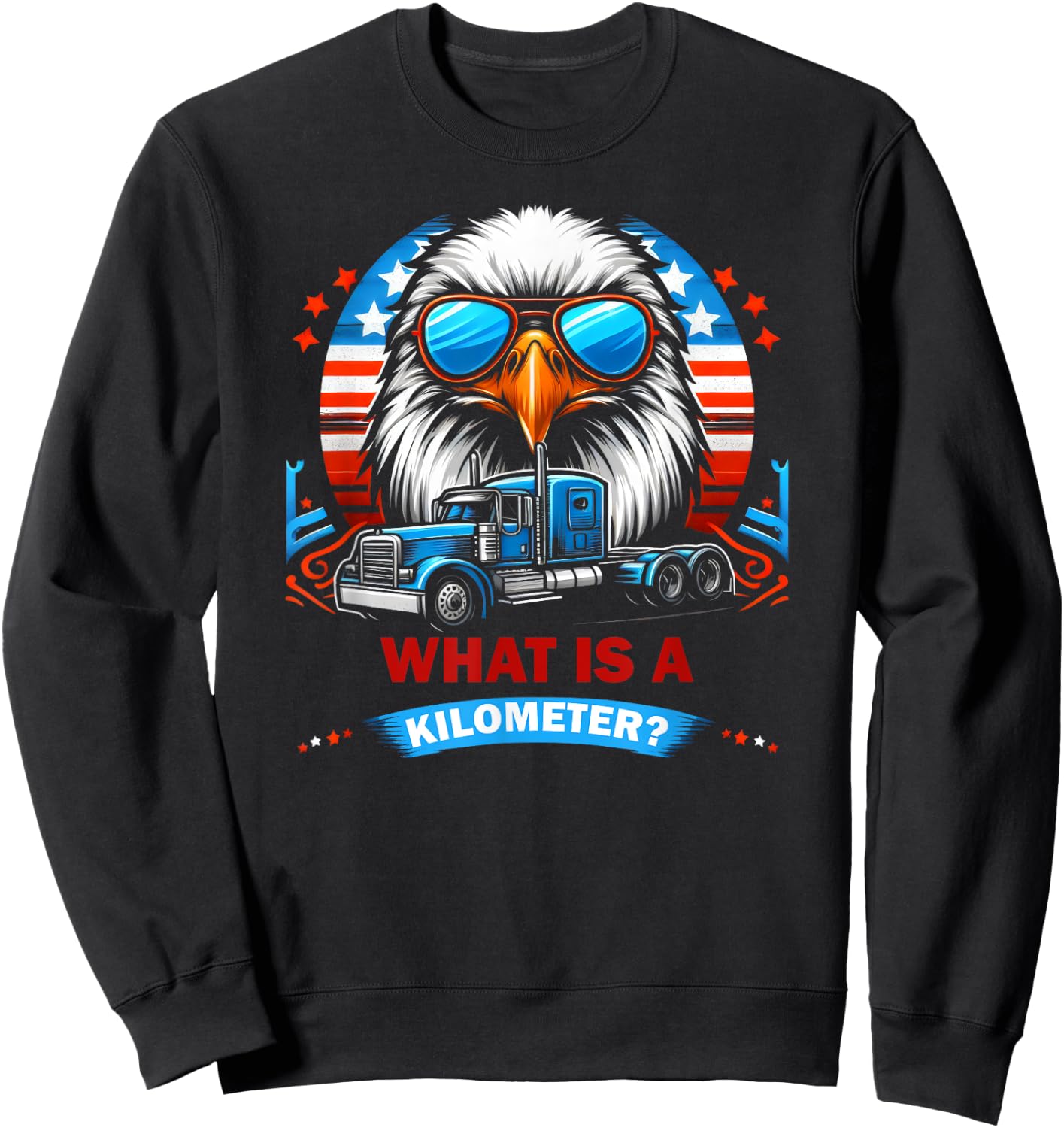 American Pride What is a Kilometer Sweatshirt - Sweatshirt | Black