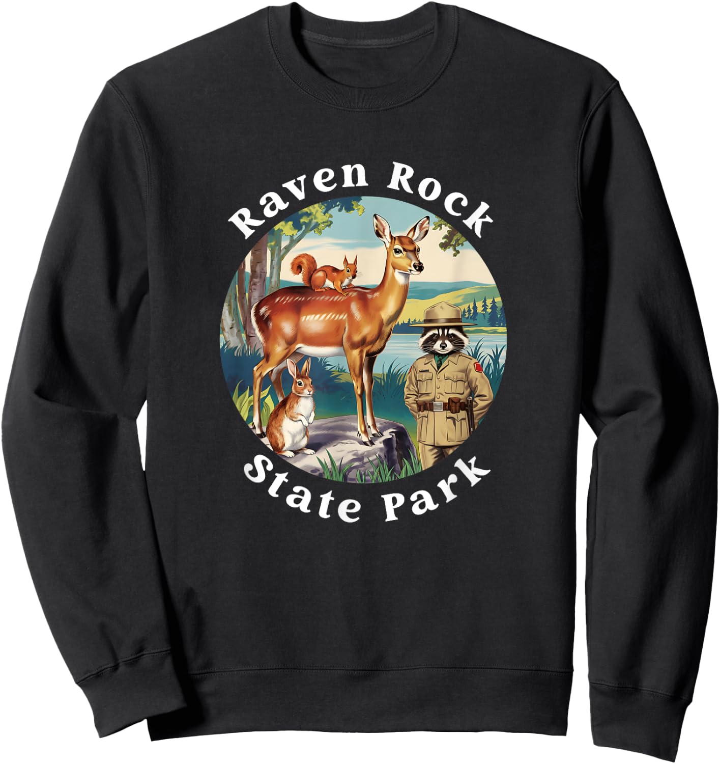 Retro Raven Rock State Park North Carolina Vacation Souvenir Sweatshirt - Sweatshirt | Black