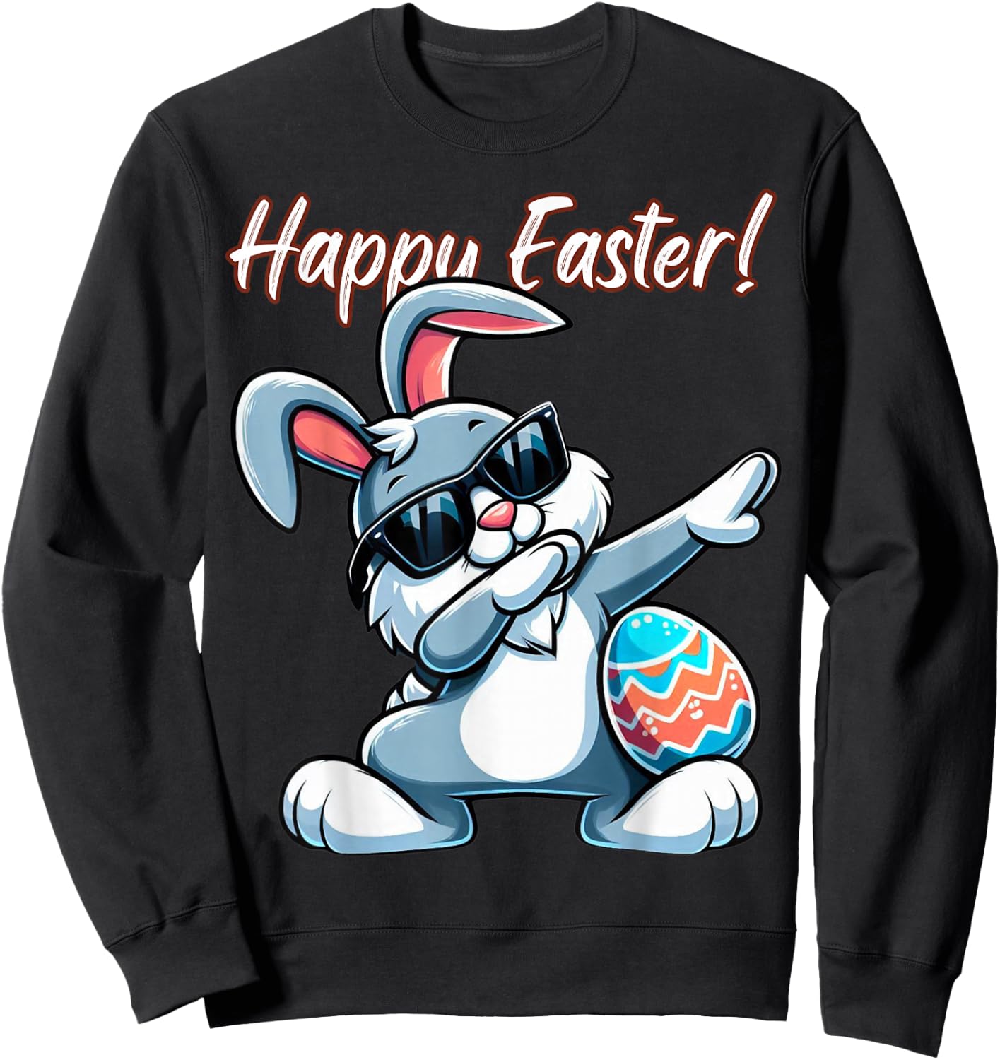 Dabbing Rabbit Easter Eggs Dab Boys Girls Kids Bunny Sweatshirt - Sweatshirt | Black