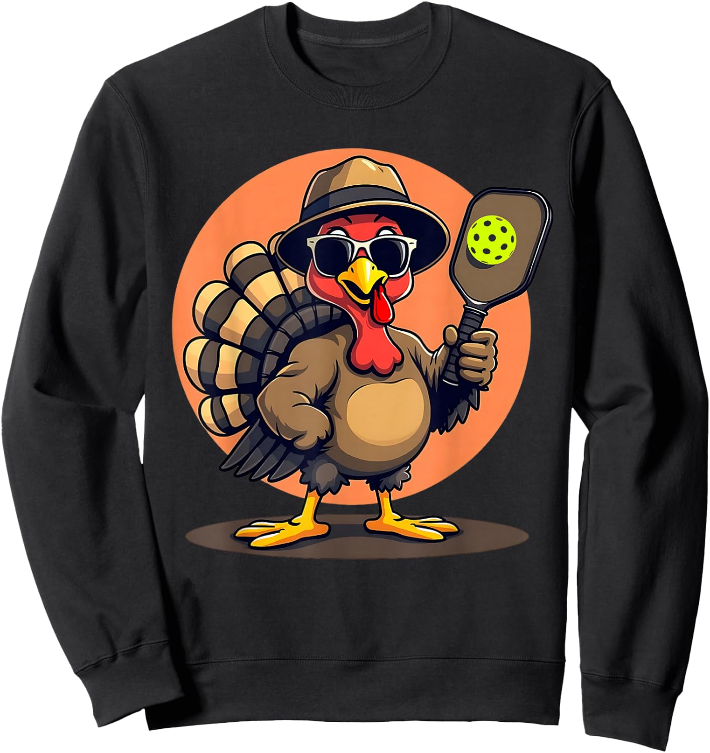 Turkey Cool Pickleball Black Small Classic Fit Modern Casual Thanksgiving Sweatshirt - Sweatshirt | Black