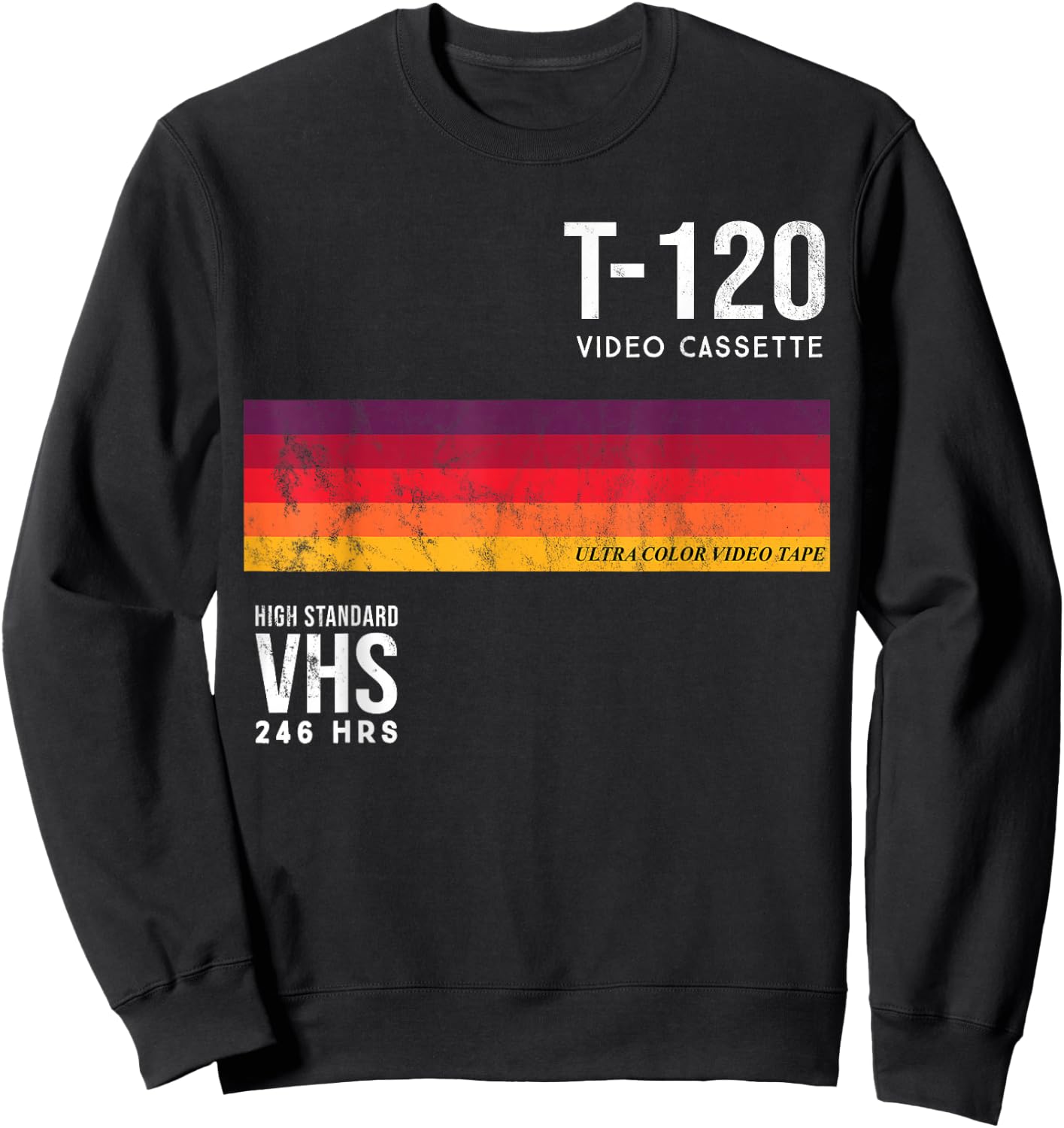 Vintage 80s VHS video cassette tape , Black, S Sweatshirt - Sweatshirt | Black