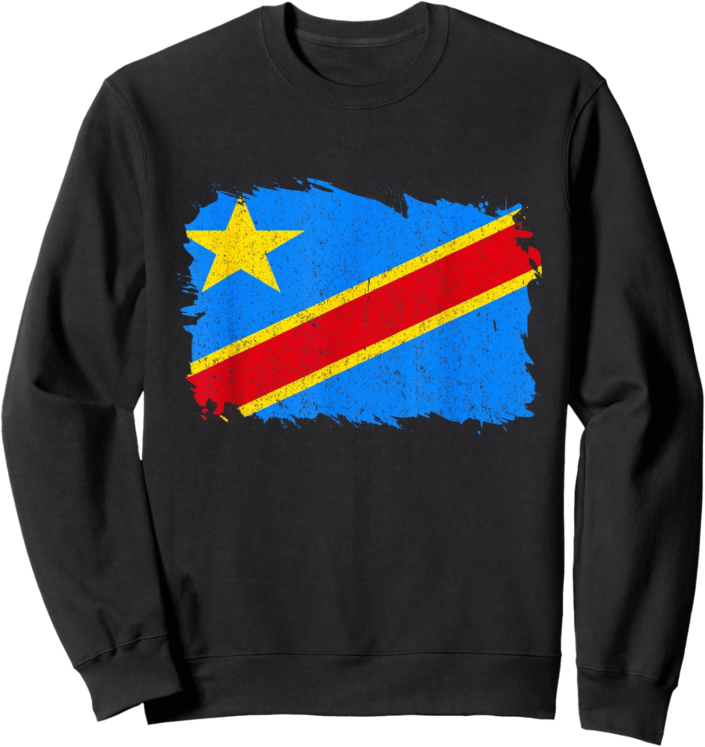 Republic Of Congo DRC Vintage Congolese Roots Congo Flag Sweatshirt - Sweatshirt | Black