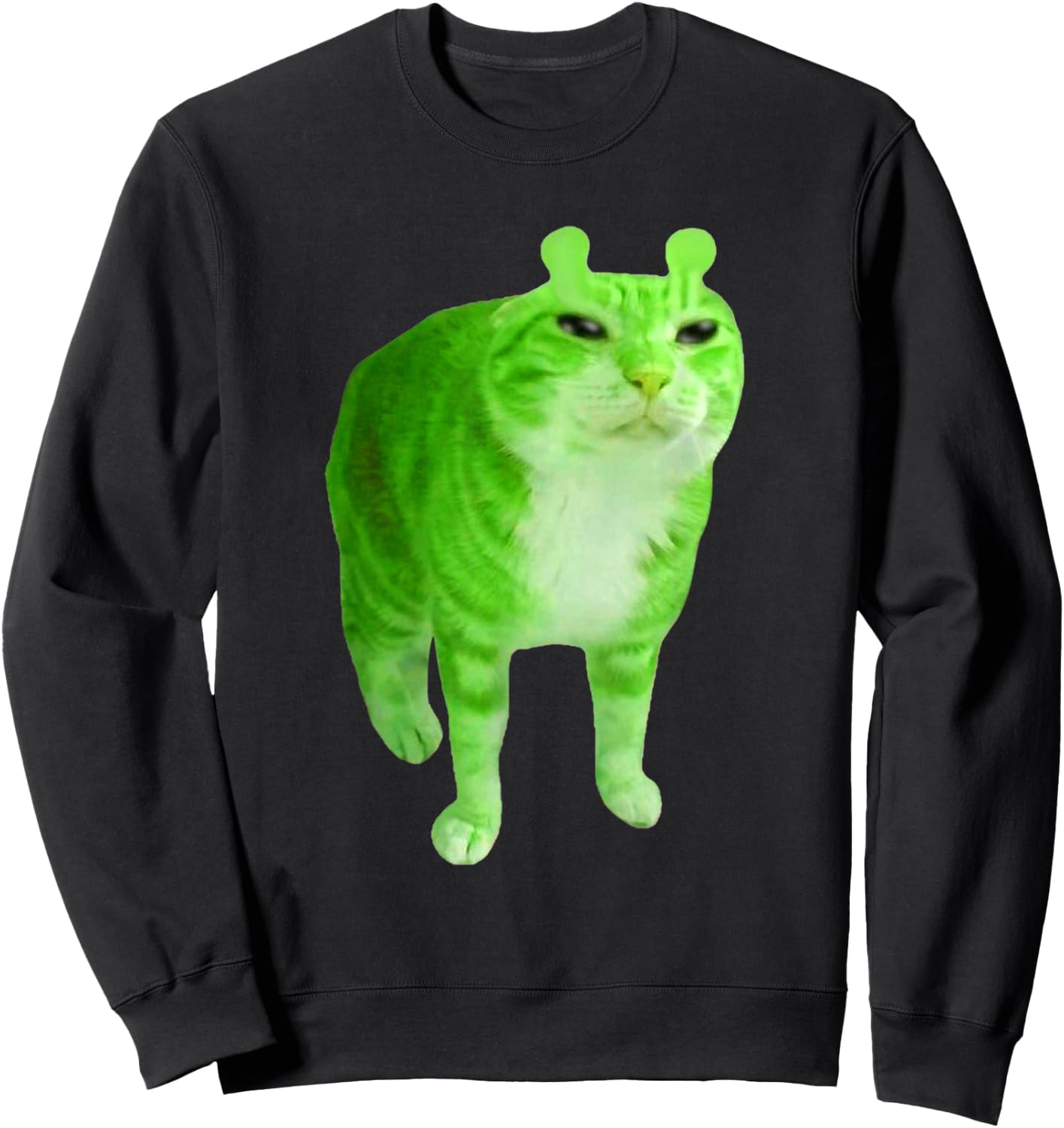 Gnarp Cat Silly Alien Cat Meme Brainrot Meme Funny Silly Cat Sweatshirt - Sweatshirt | Black