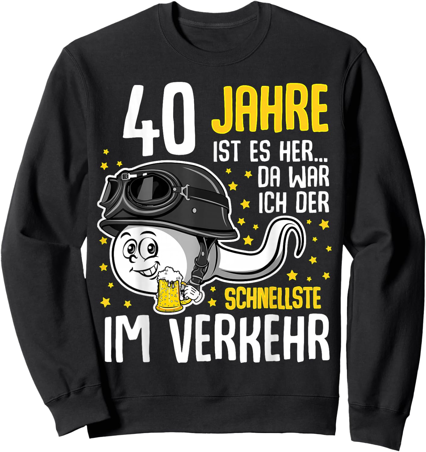 Men's 40 Years Ago The Fastest in Traffic 40th Birthday Man , black Sweatshirt - Sweatshirt | Black