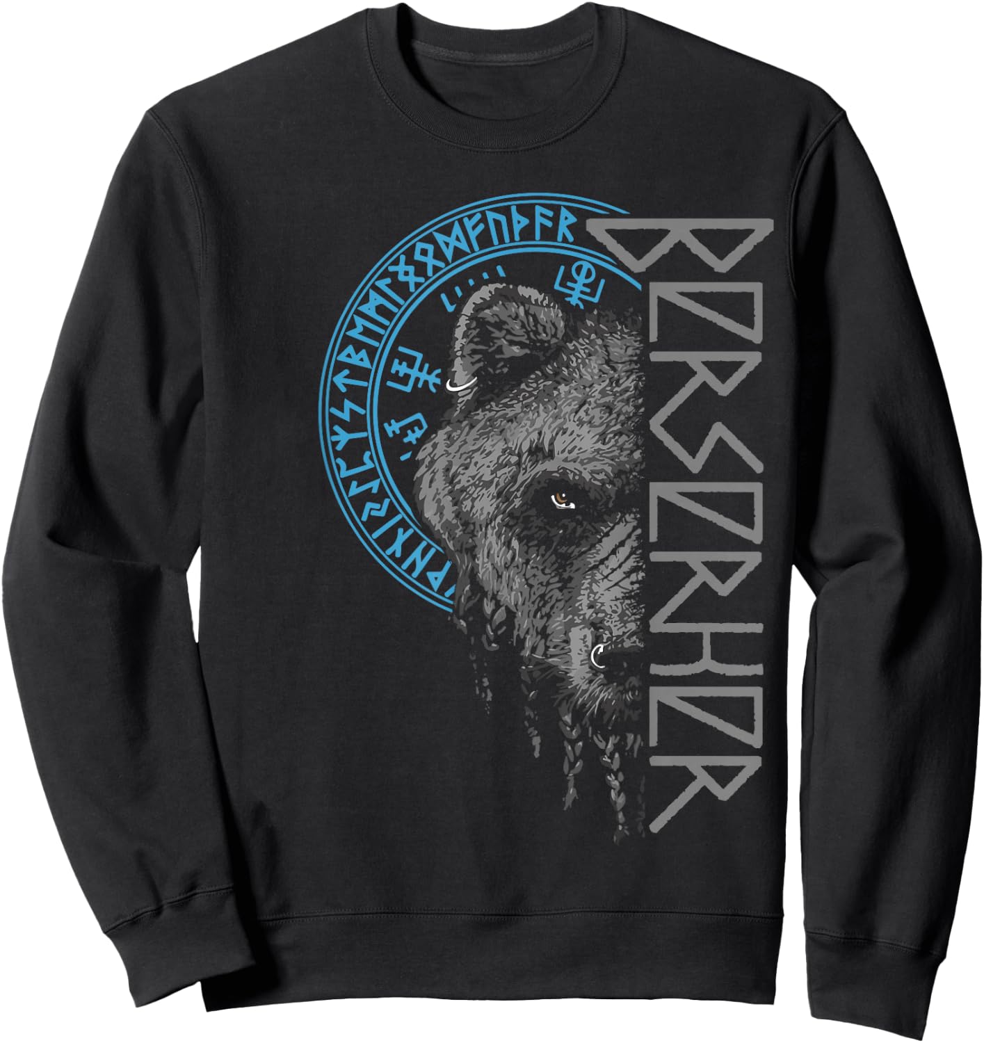 Berserker Bear Warrior Odin Runes Nordic Compass Viking , black Sweatshirt - Sweatshirt | Black