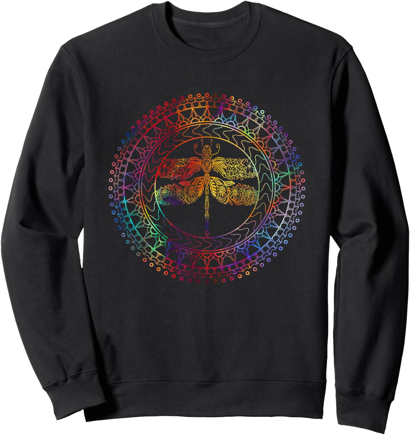 Fuzzy Blindspot Women's Dragonfly Spirit Animal , Black, Small Sweatshirt - Sweatshirt | Black