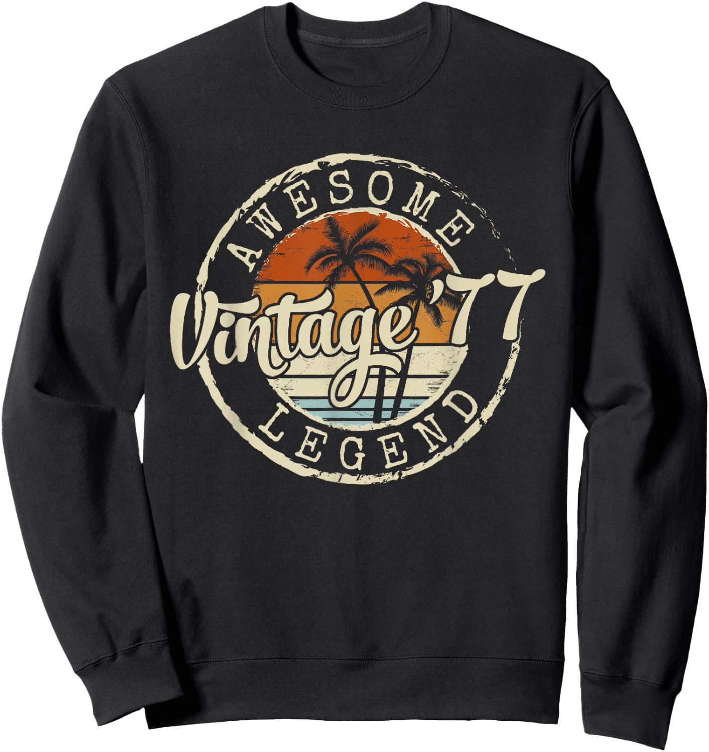 Vintage 1977 49yr 49th Birthday Gifts 49 Years Old Sweatshirt - Sweatshirt | Black