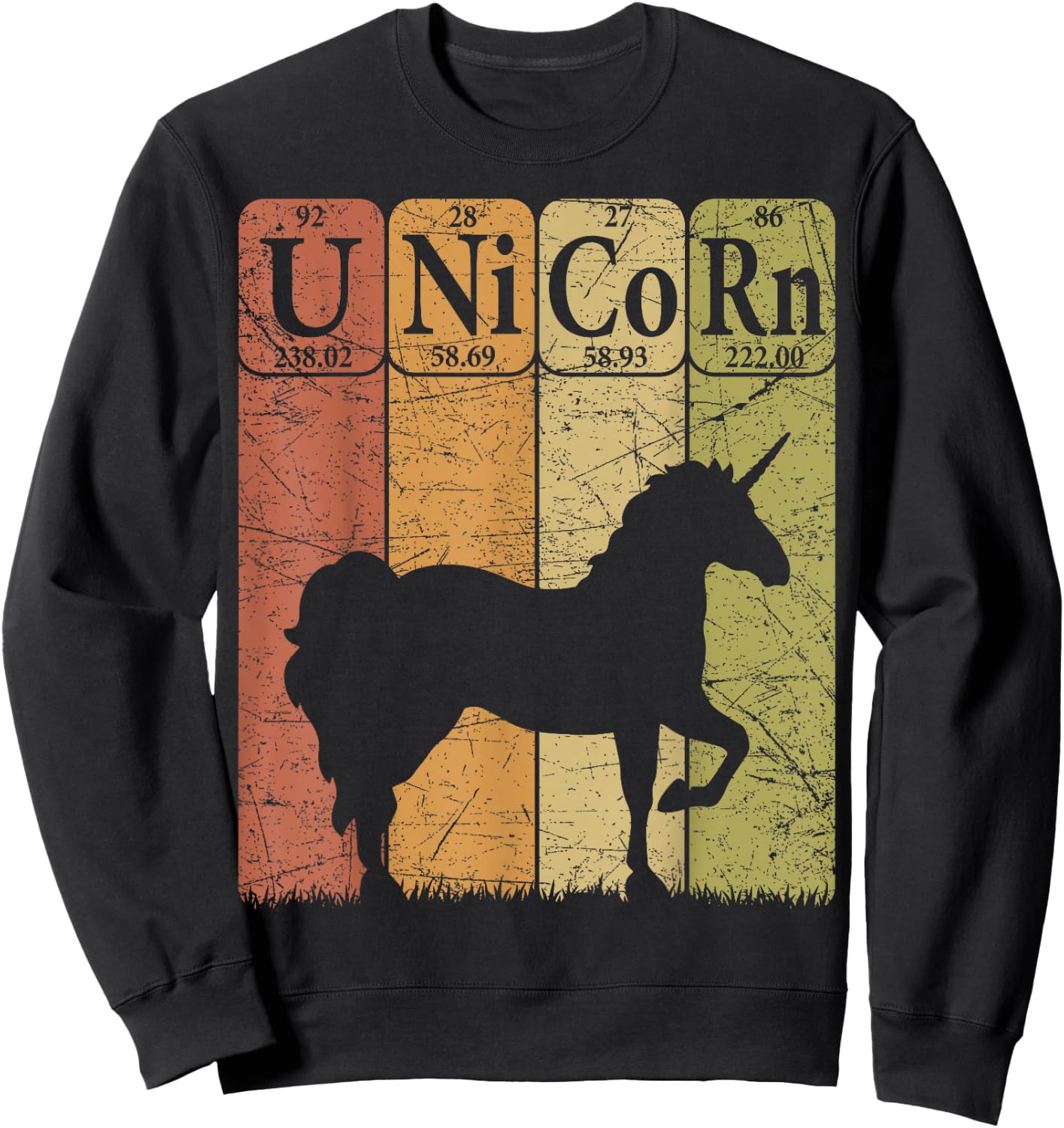 Unicorn Periodic Table Elements Unicorn Lover Nerdy Sweatshirt - Sweatshirt | Black