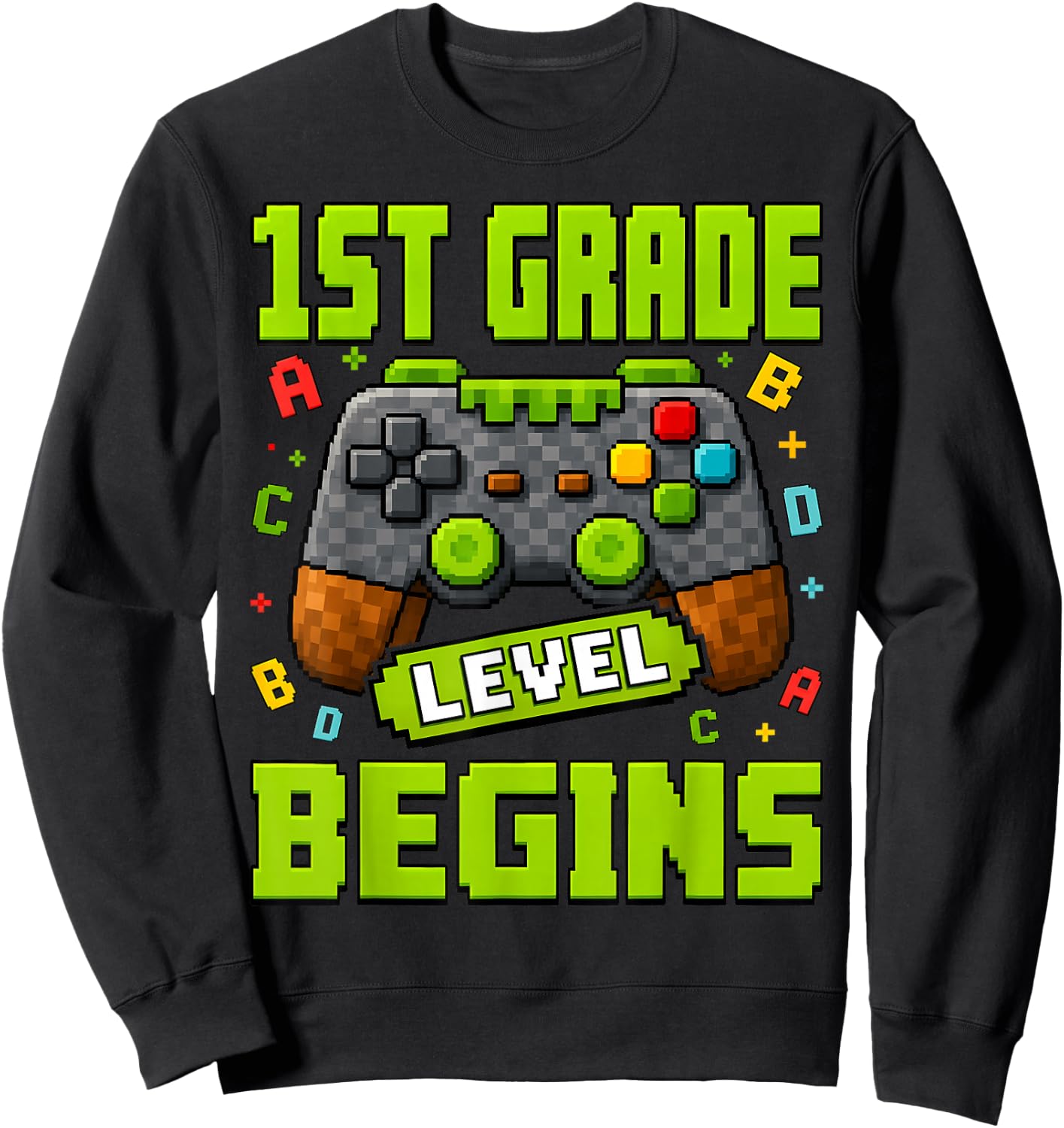 Gamer 1st Garde Back to School First Day of First Grade Boys Sweatshirt - Sweatshirt | Black