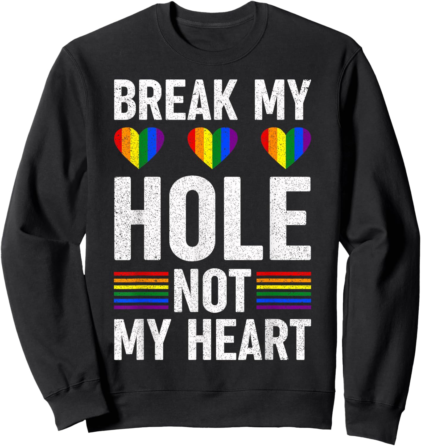 Funny Gay - Break my Hole not my Heart Sweatshirt - Sweatshirt | Black