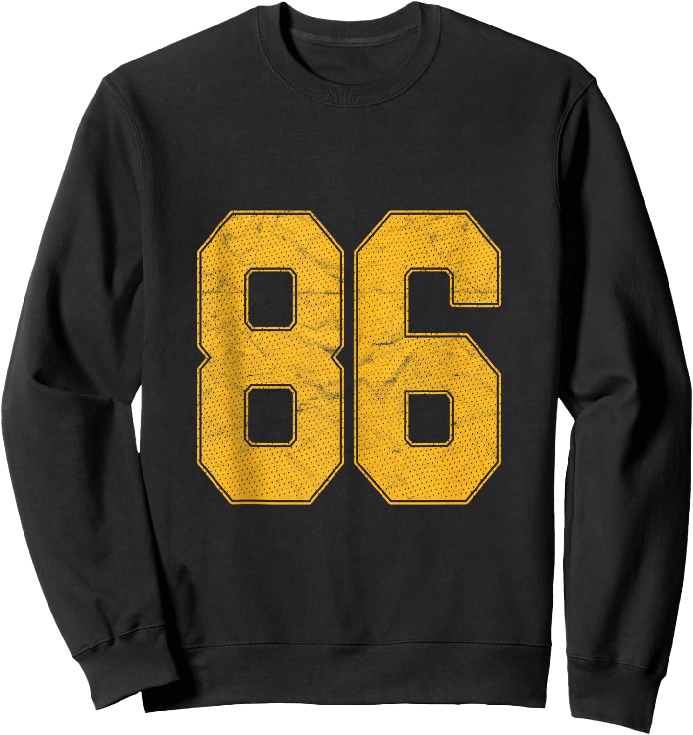 Number 86 Numbered Uniform Sports Team Jersey 86th Birthday Sweatshirt - Sweatshirt | Black