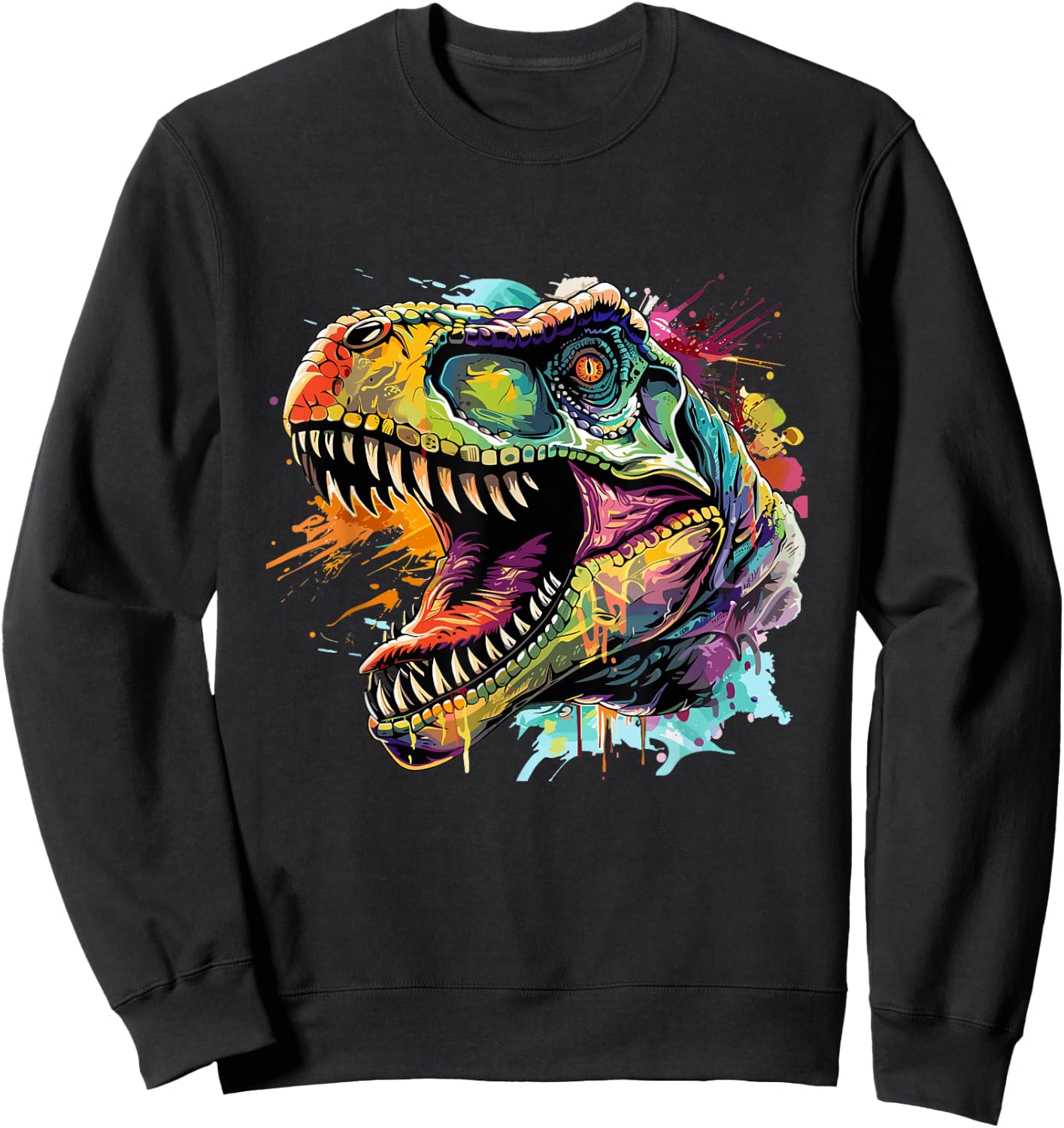 T Rex Pop Art, Dinosaurier Sweatshirt - Sweatshirt | Black