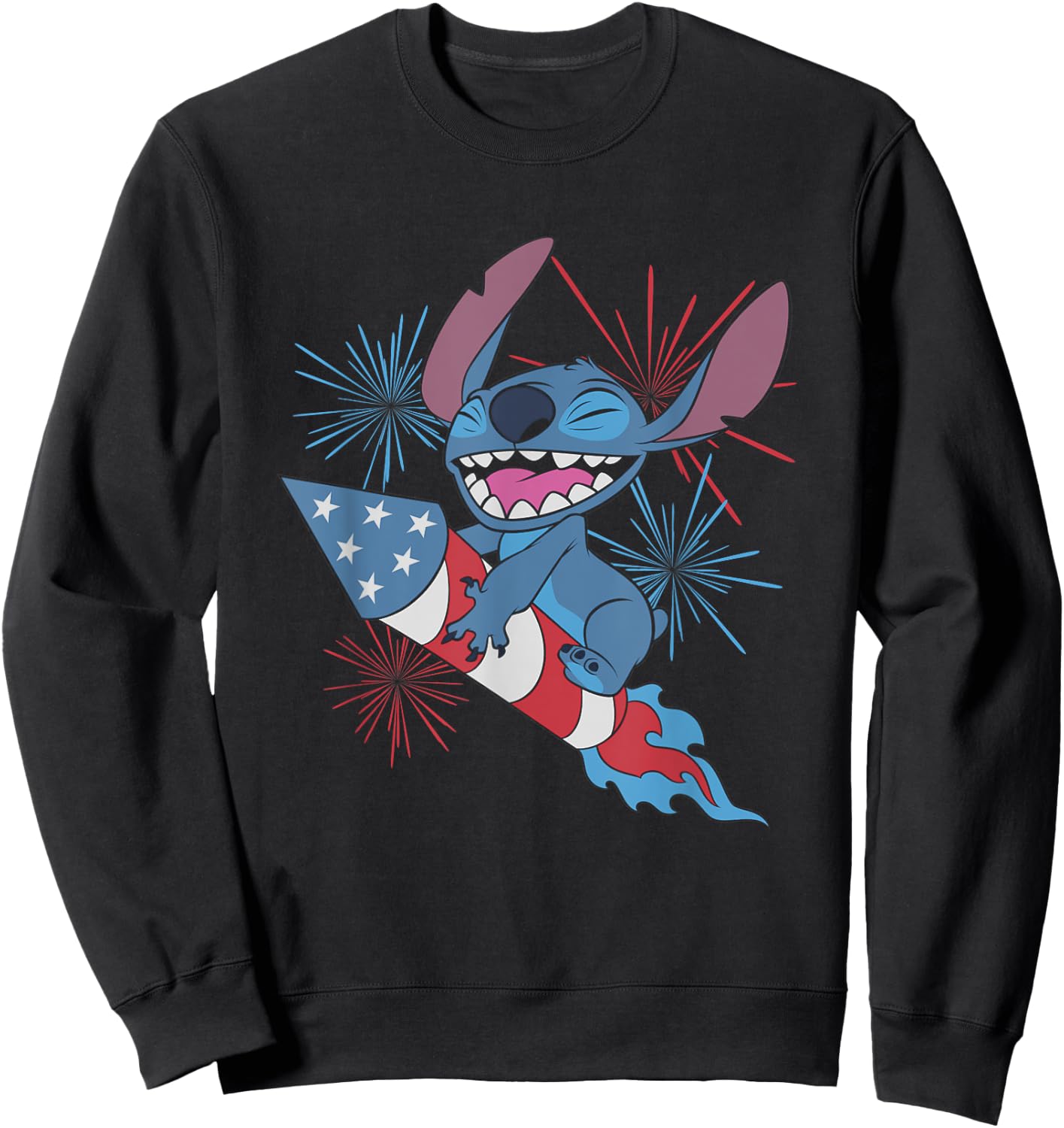 Disney Lilo & Stitch 4th Of July Rocket Stitch Sweatshirt - Sweatshirt | Black