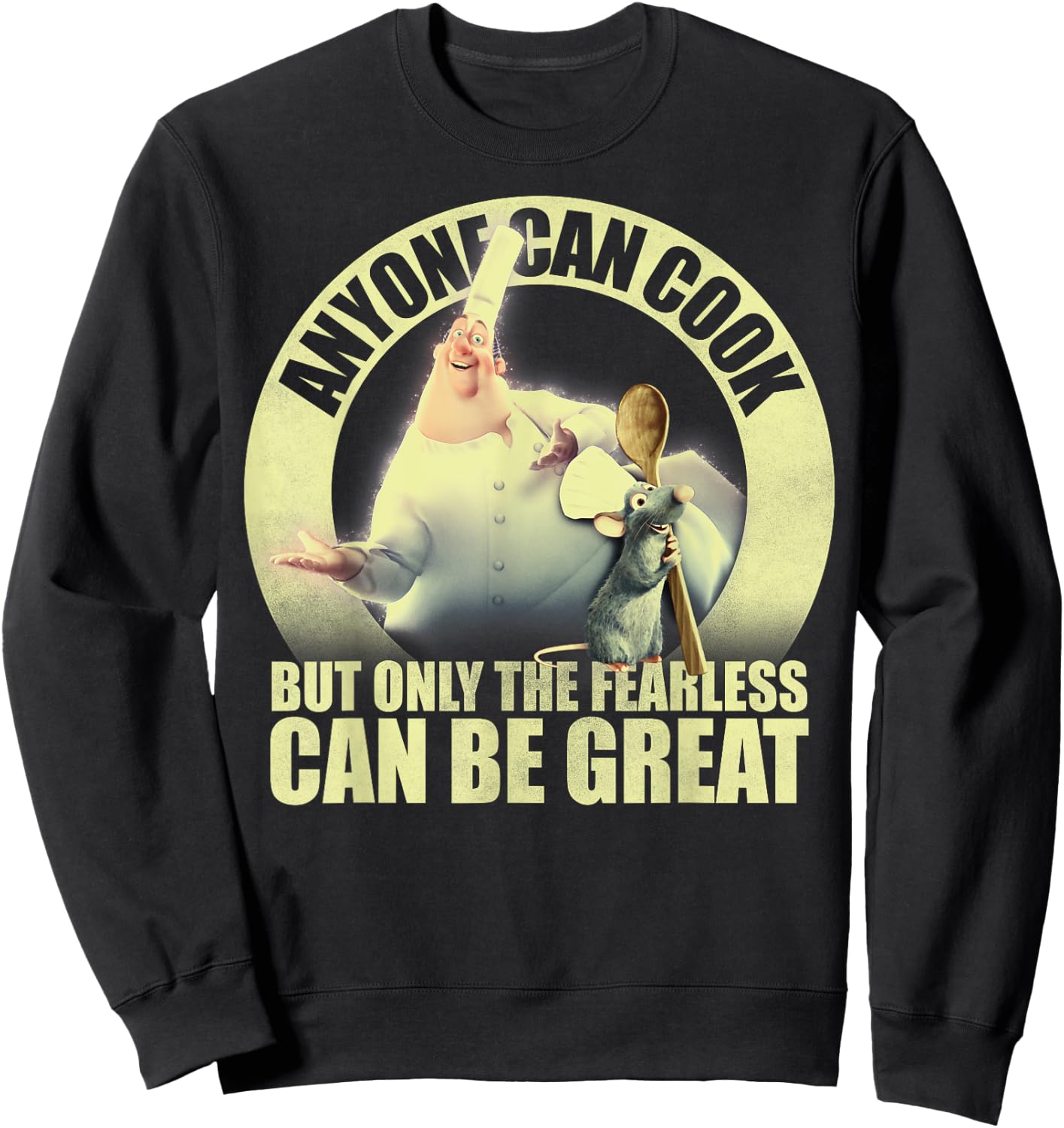 Disney Pixar Ratatouille Anyone Can Cook Vintage Badge Sweatshirt - Sweatshirt | Black