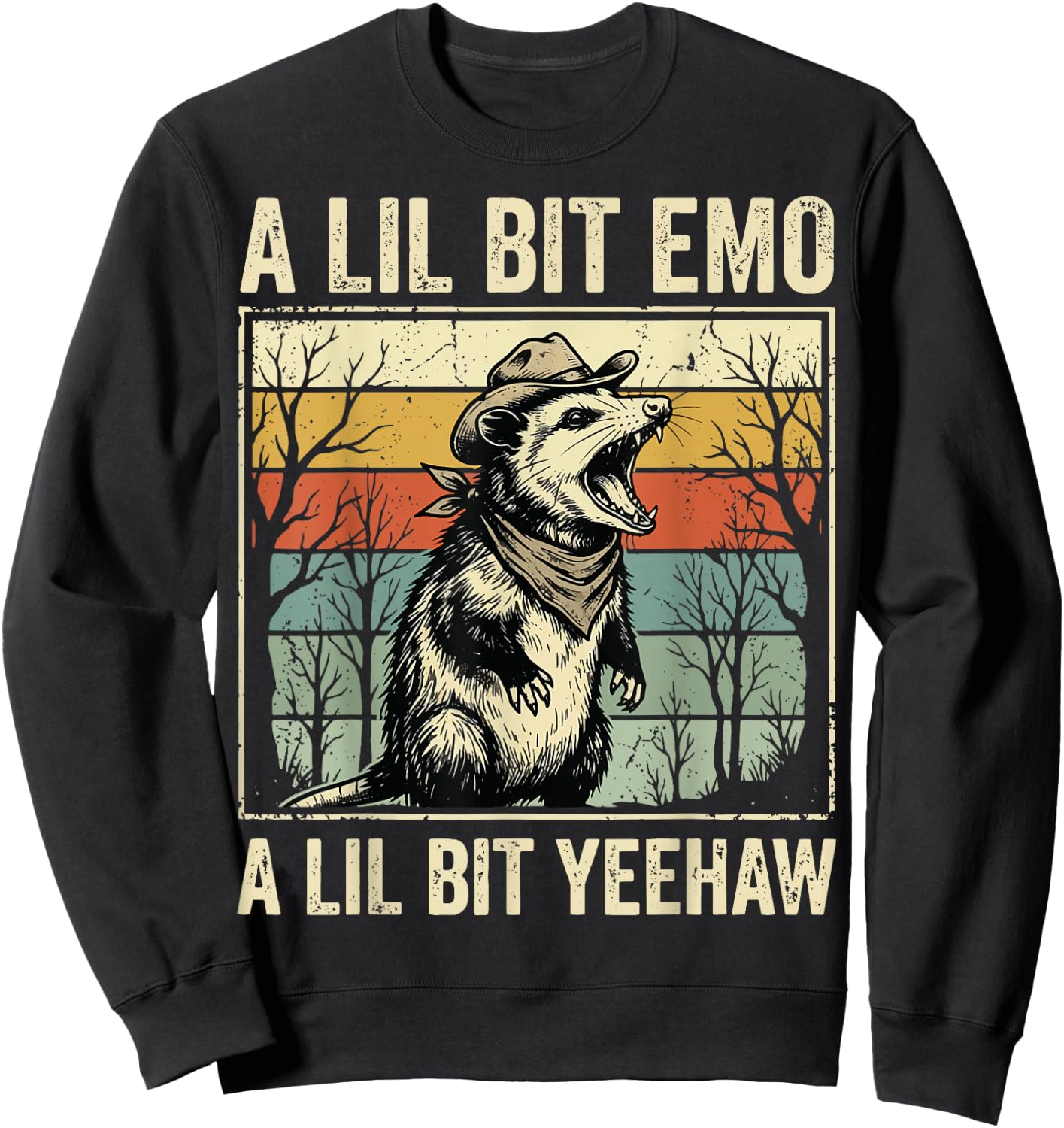 A Lil Bit Emo A Lil Bit Yeehaw Sweatshirt - Sweatshirt | Black