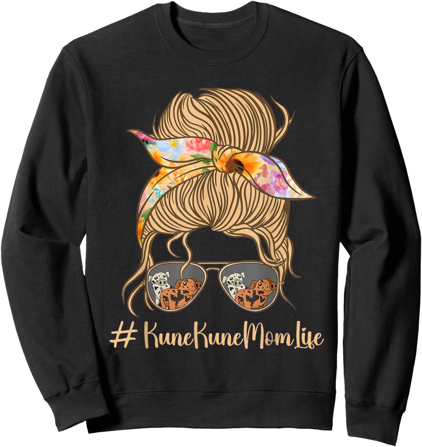 Kune Kune Pig Mom Miniature Pig Breeder KuneKune Pig Lover Sweatshirt - Sweatshirt | Black