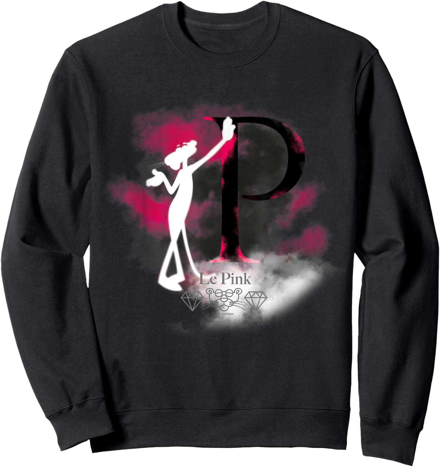 Pink Panther Le Pink Silhouette in Mist Sweatshirt - Sweatshirt | Black