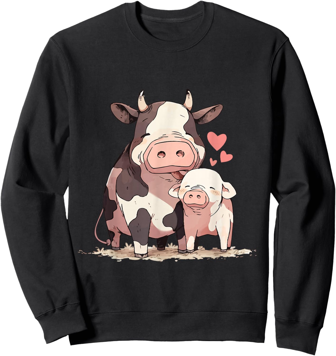 Cows, Pigs And Cow Stuff Cow And Pig Love Sweatshirt - Sweatshirt | Black
