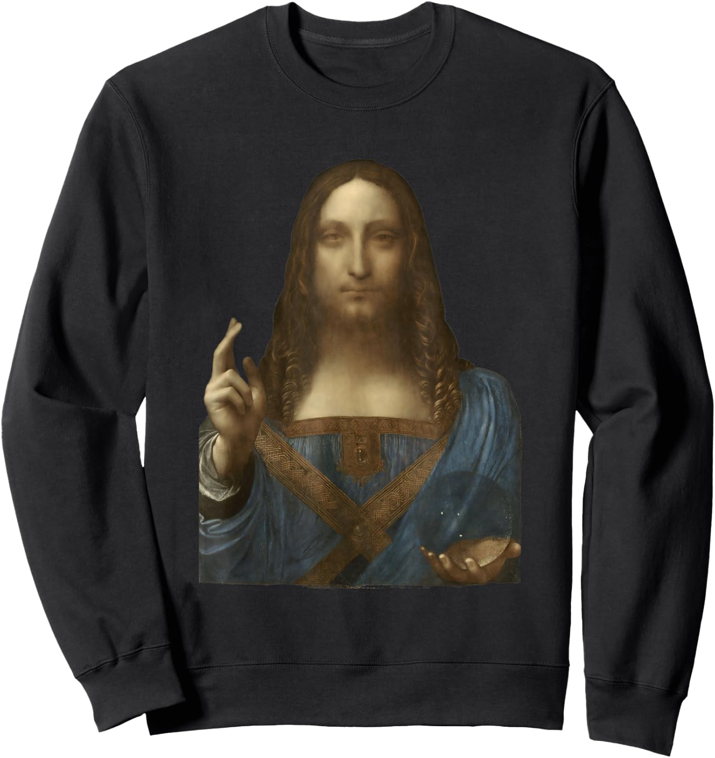 Salvator Mundi by Leonardo da Vinci (1500) Sweatshirt - Sweatshirt | Black