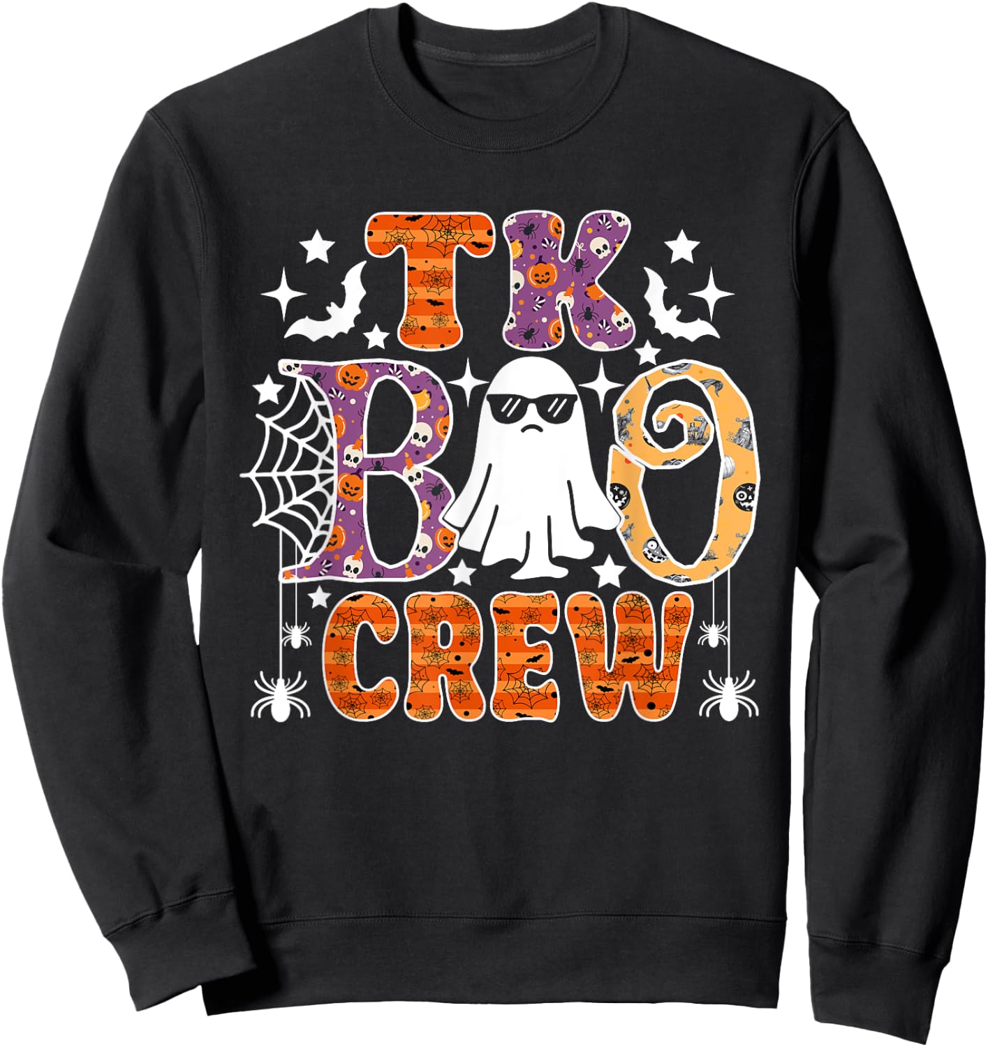 TK Boo Crew Funny Ghost Halloween Teachers Students Sweatshirt - Sweatshirt | Black