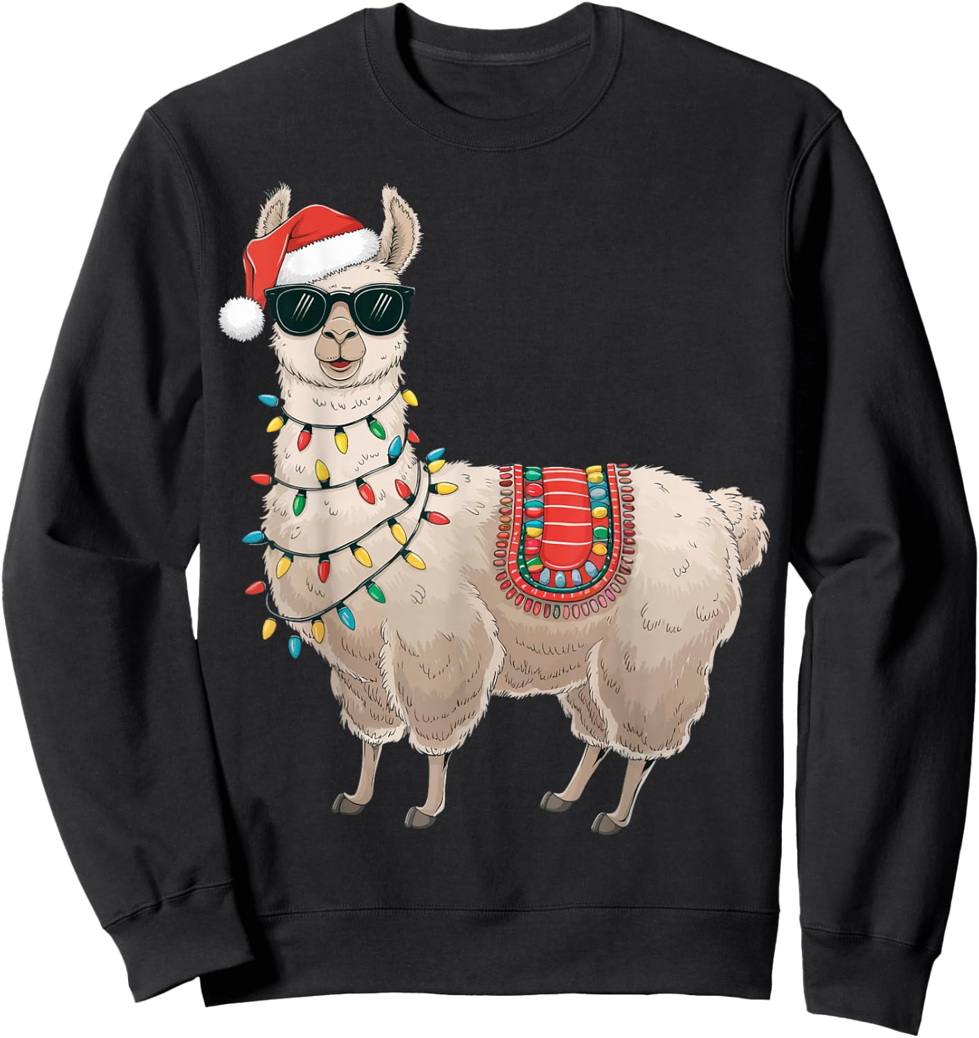 Alpaca Christmas Llama Sweatshirt - Sweatshirt | Black