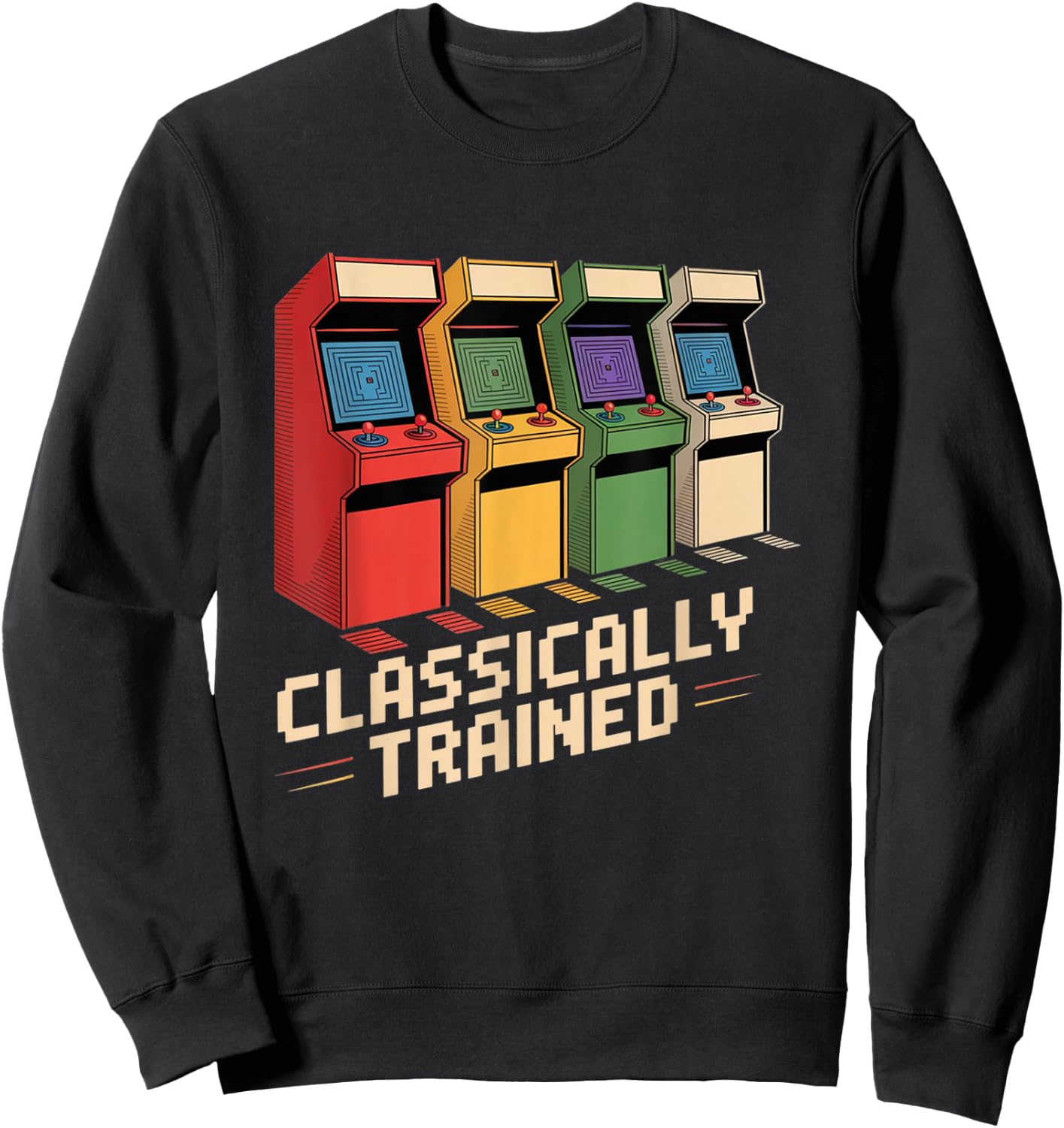 Vintage Arcade Cabinet Video Gaming Sweatshirt - Sweatshirt | Black