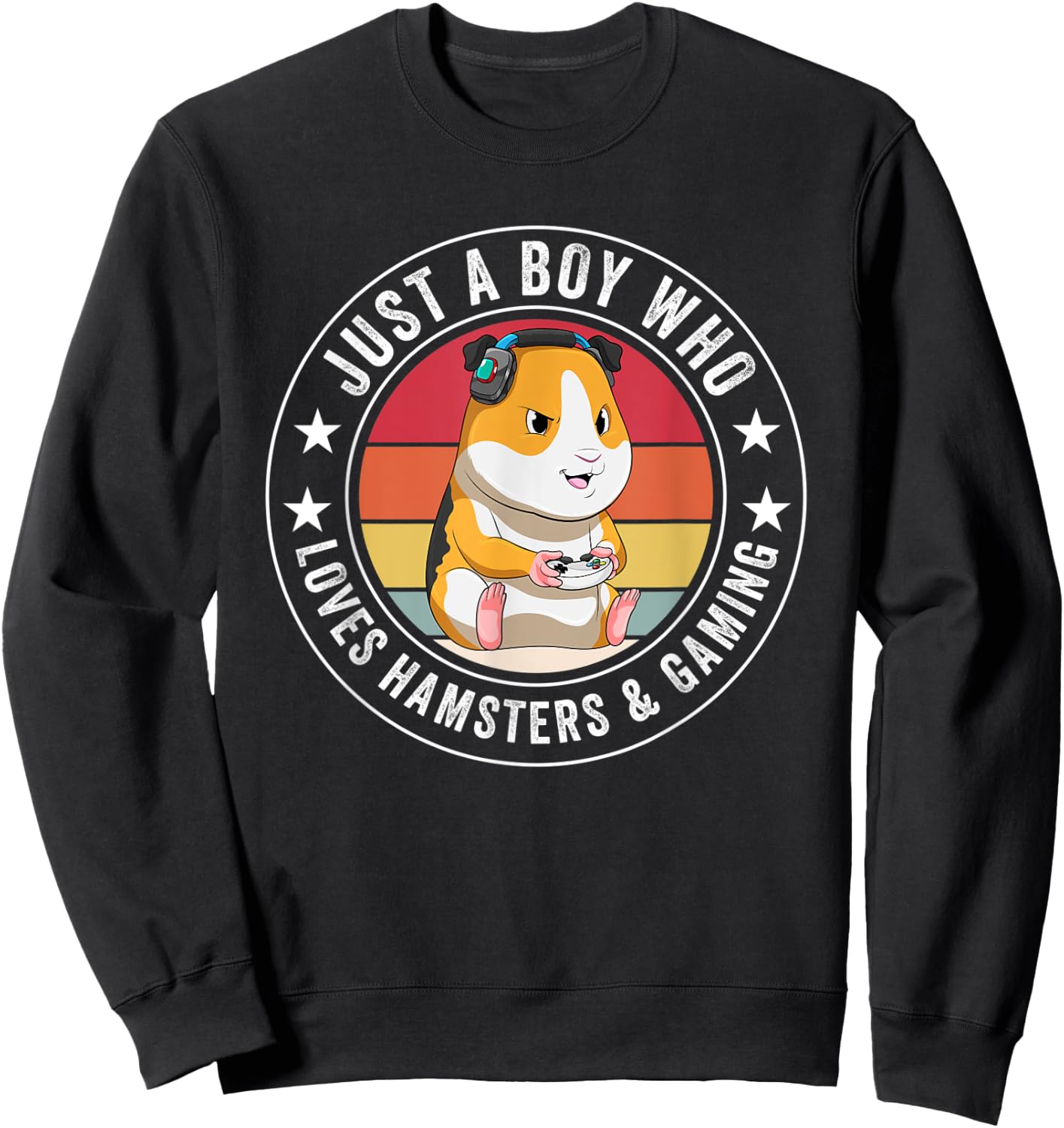 Hamster Gamer Kawaii Gaming Anime Apparel for Boys Girls Sweatshirt - Sweatshirt | Black