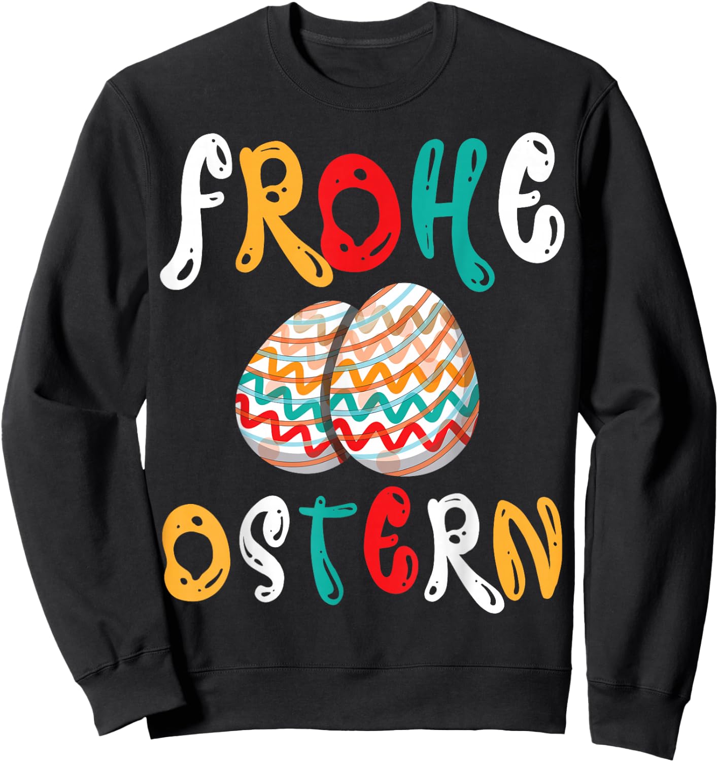 with Colourful Easter Eggs, black Sweatshirt - Sweatshirt | Black
