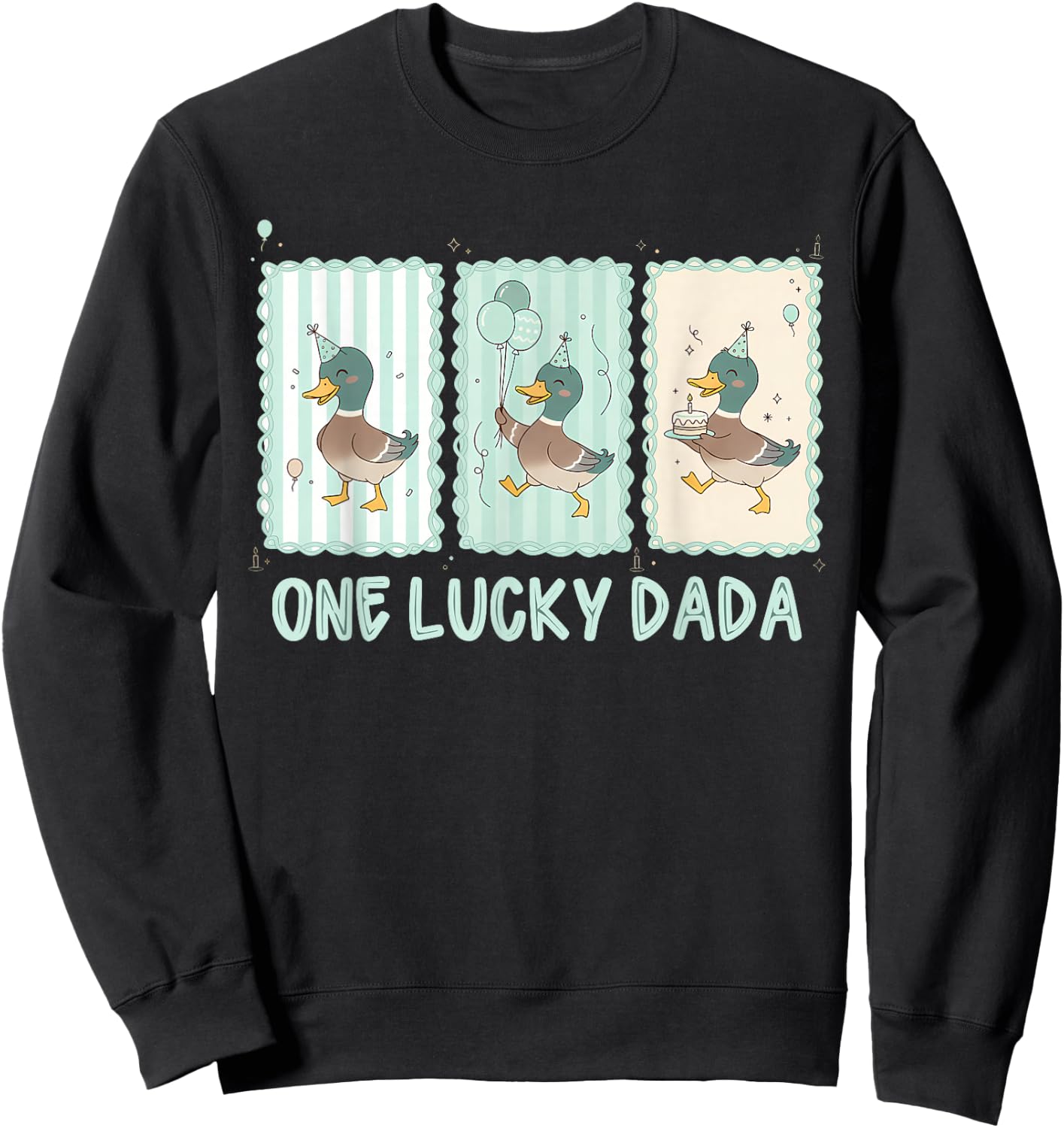 One Lucky Dada 1st Birthday Party Silly Goose Dad Matching Sweatshirt - Sweatshirt | Black
