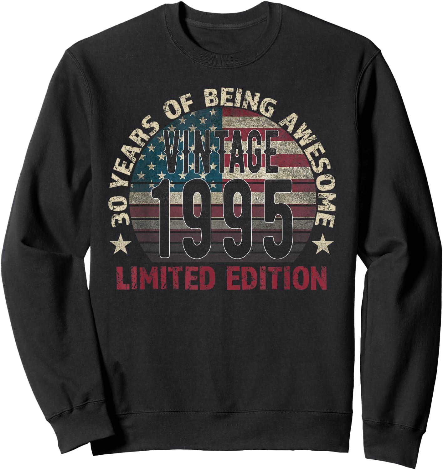 30th Birthday Gift men Vintage born 1995 turning 30 Year Old Sweatshirt - Sweatshirt | Black