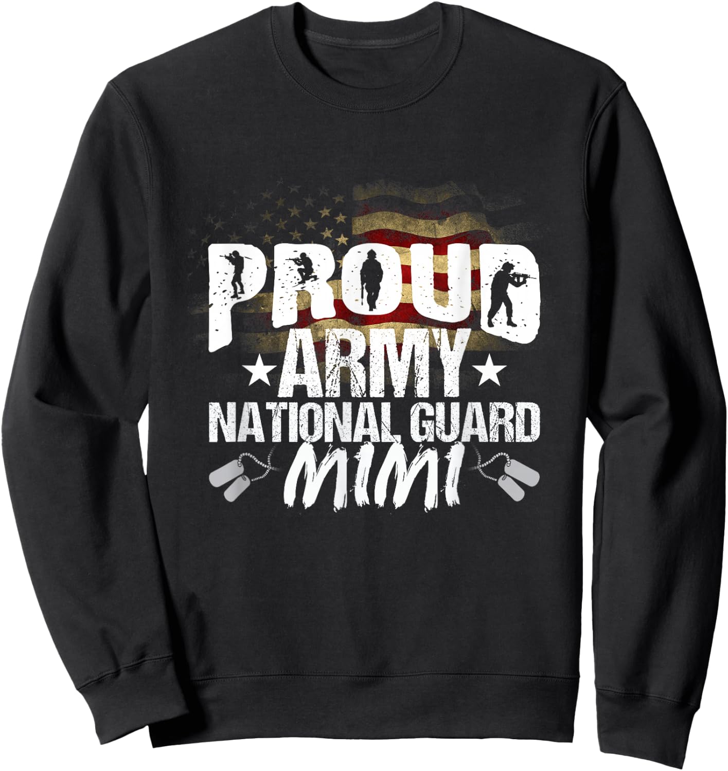 Proud Army National Guard Mimi Veteran On 4th July Sweatshirt - Sweatshirt | Black